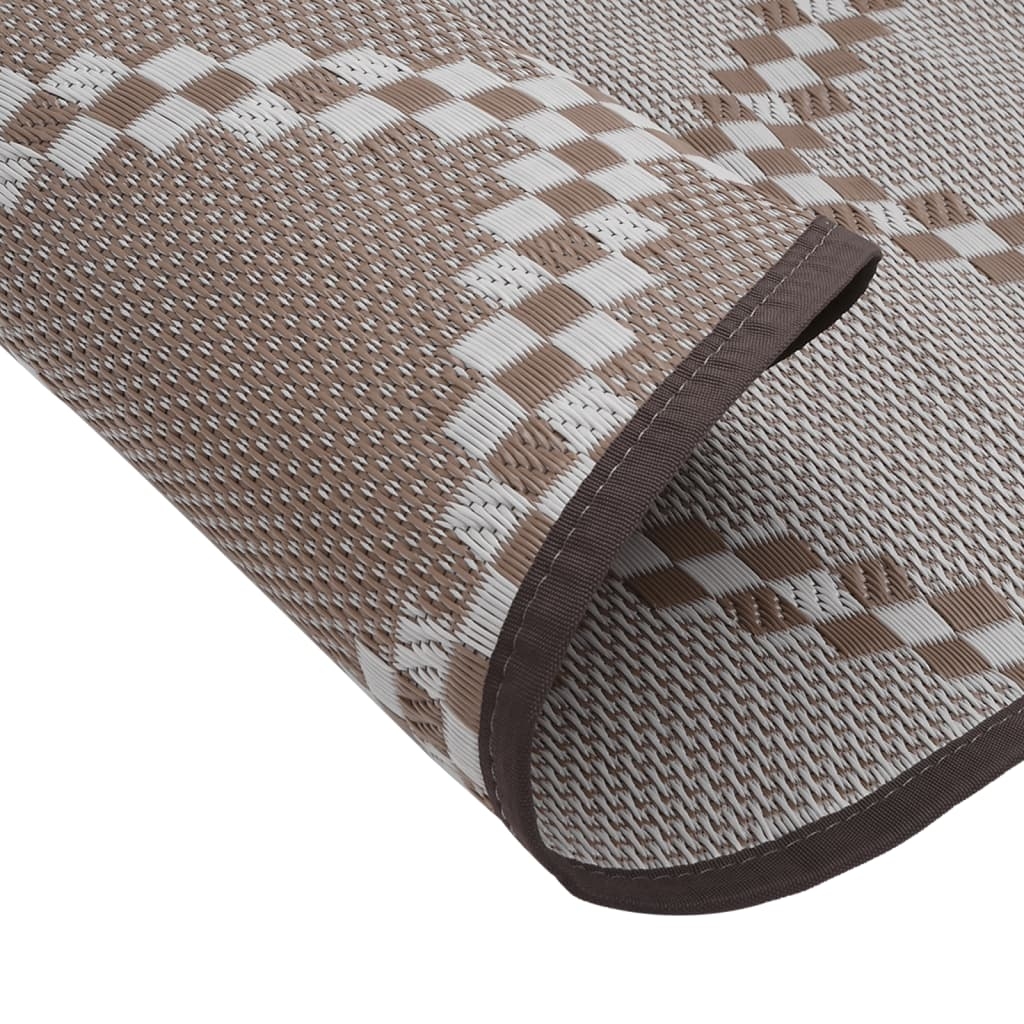 Tapis d’extérieur rond réversible motif graphique tissé — vue 3