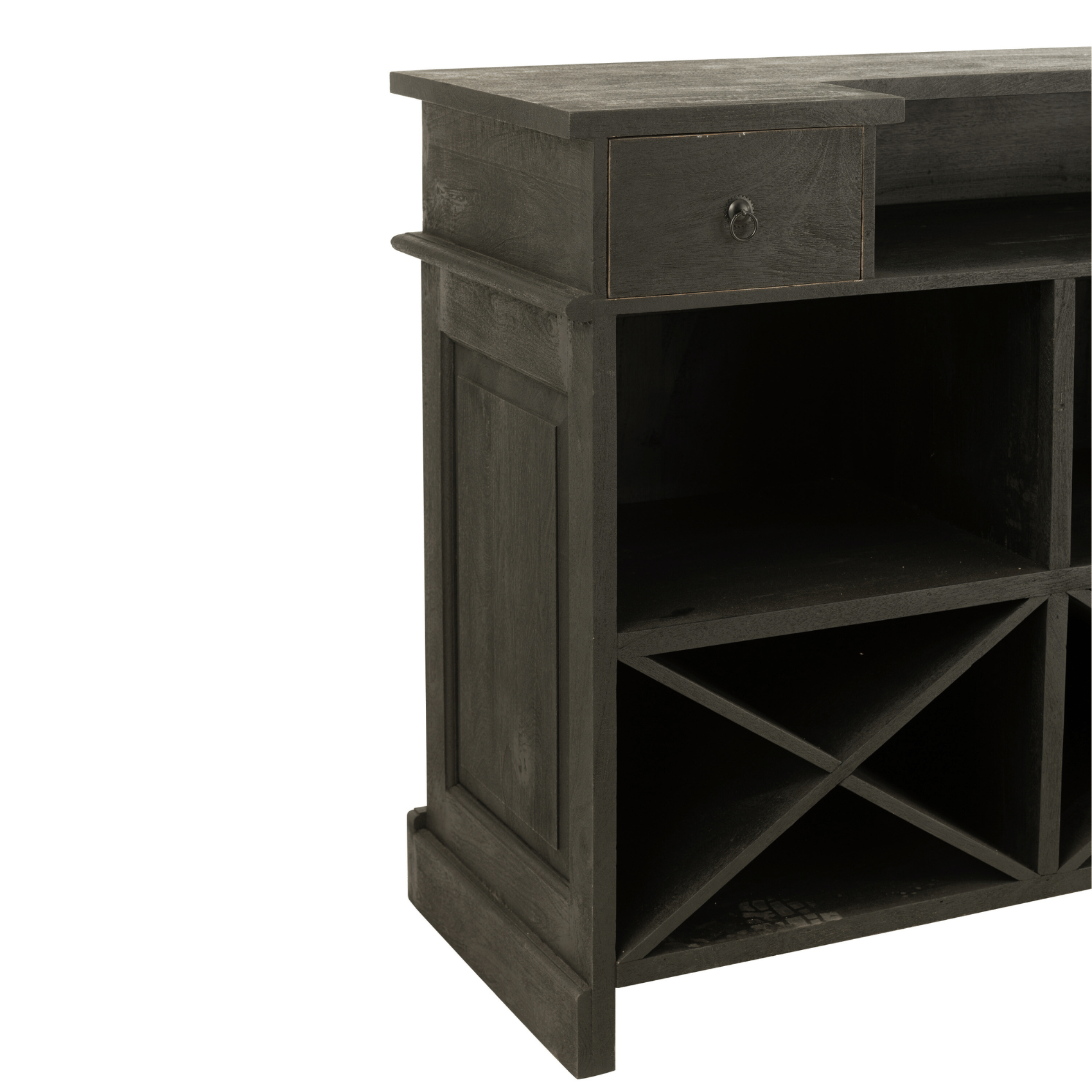 Grand bar en bois de manguier noir — vue 4