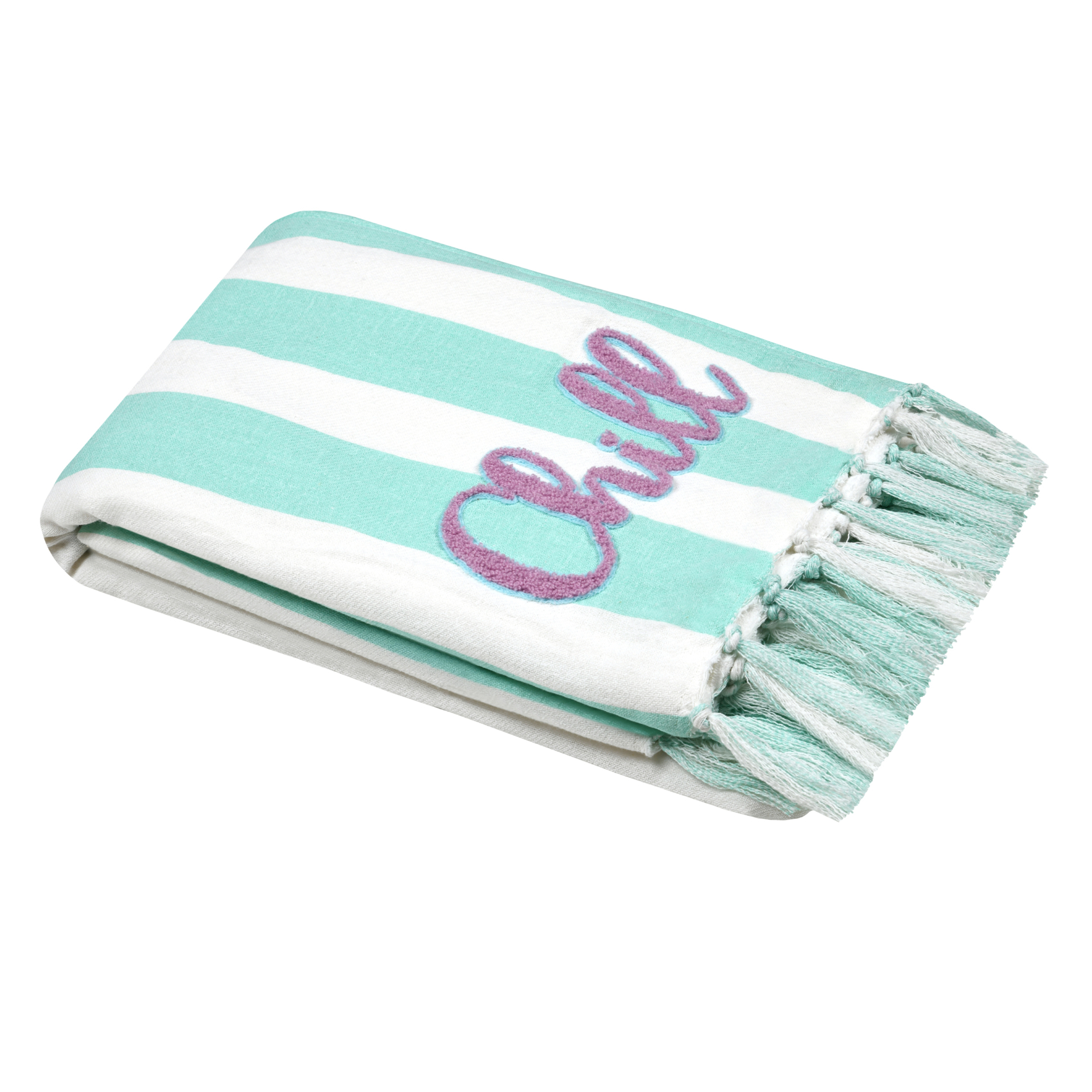Plaid fouta polycoton avec franges CHILL