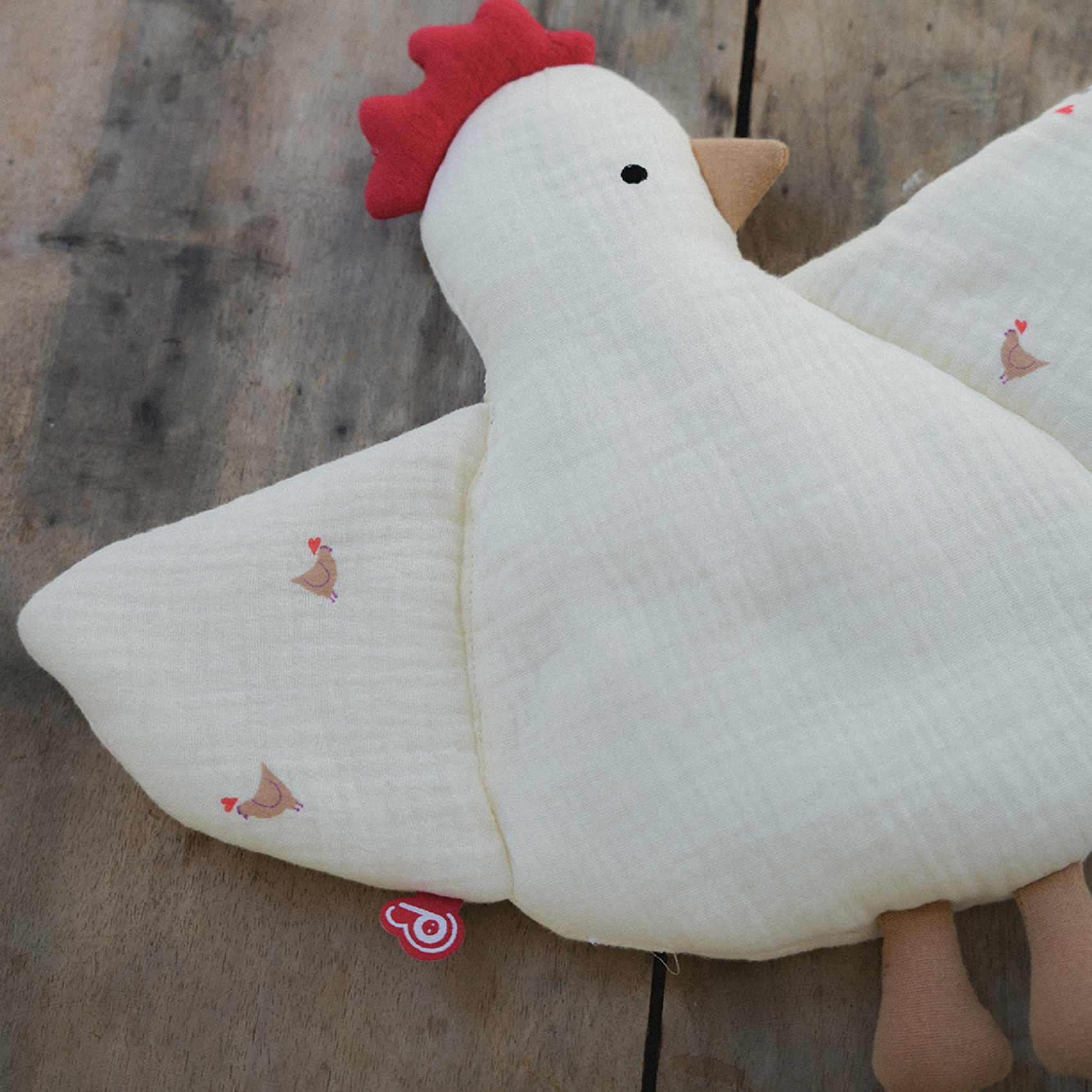 Doudou plat poule Love — vue 4