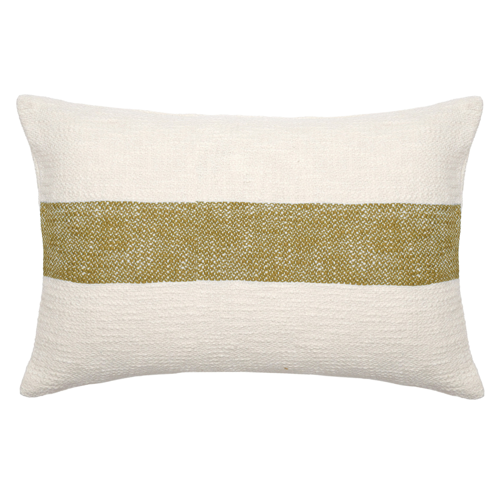 Housse de coussin rectangulaire en chambray à bande centrale