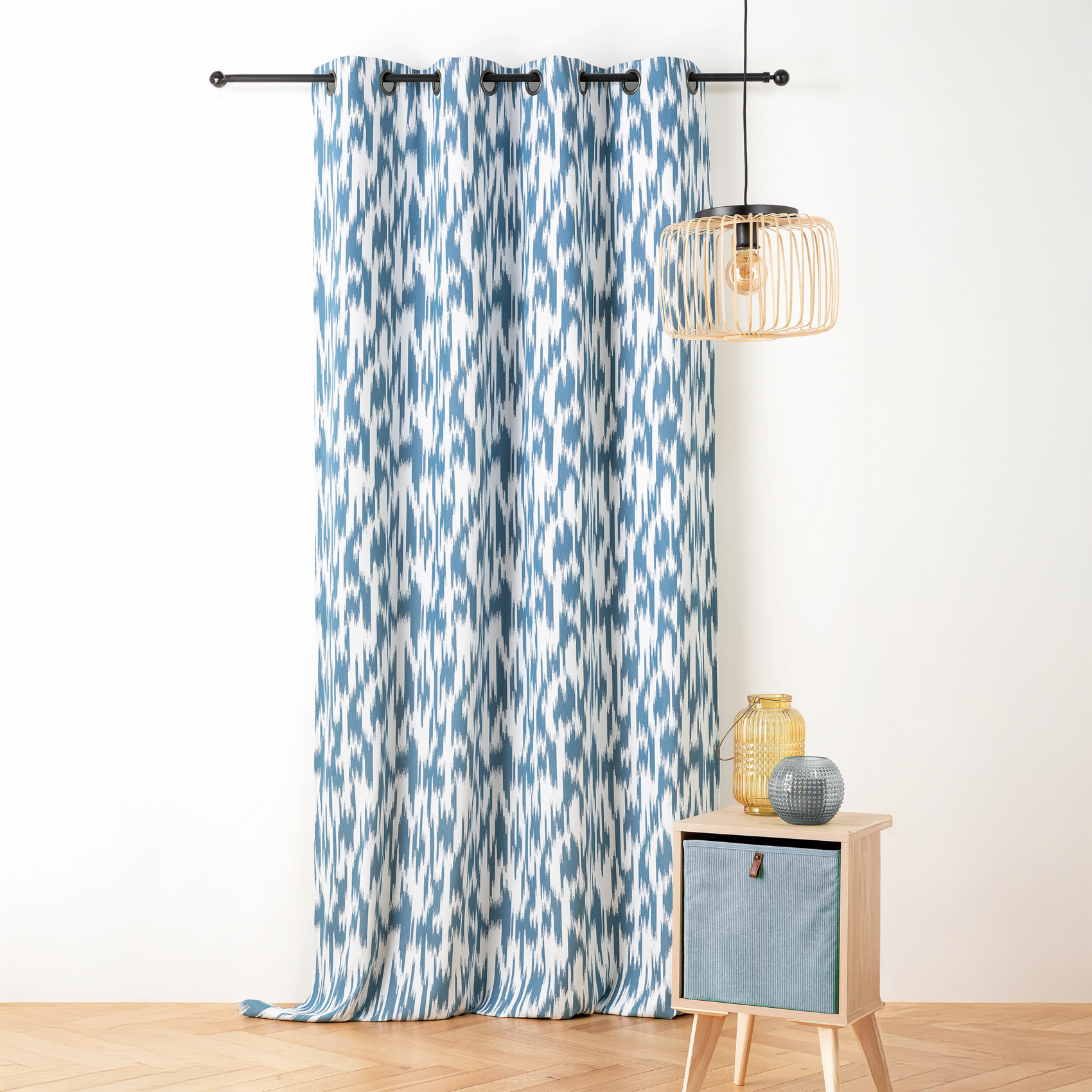 Rideau jacquard motif ikat en fils upcyclés — vue 5