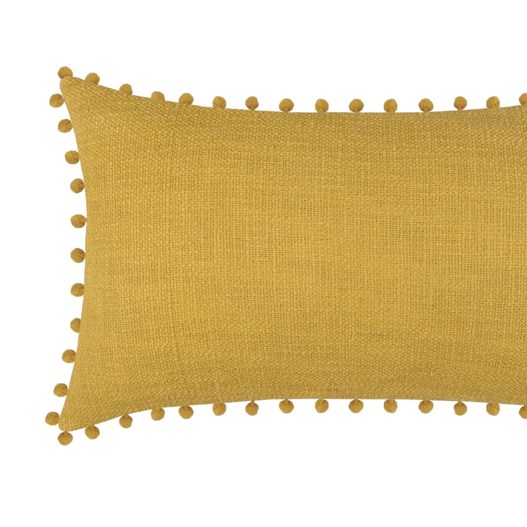 Coussin rectangulaire en coton déhoussable à pompons — vue 4