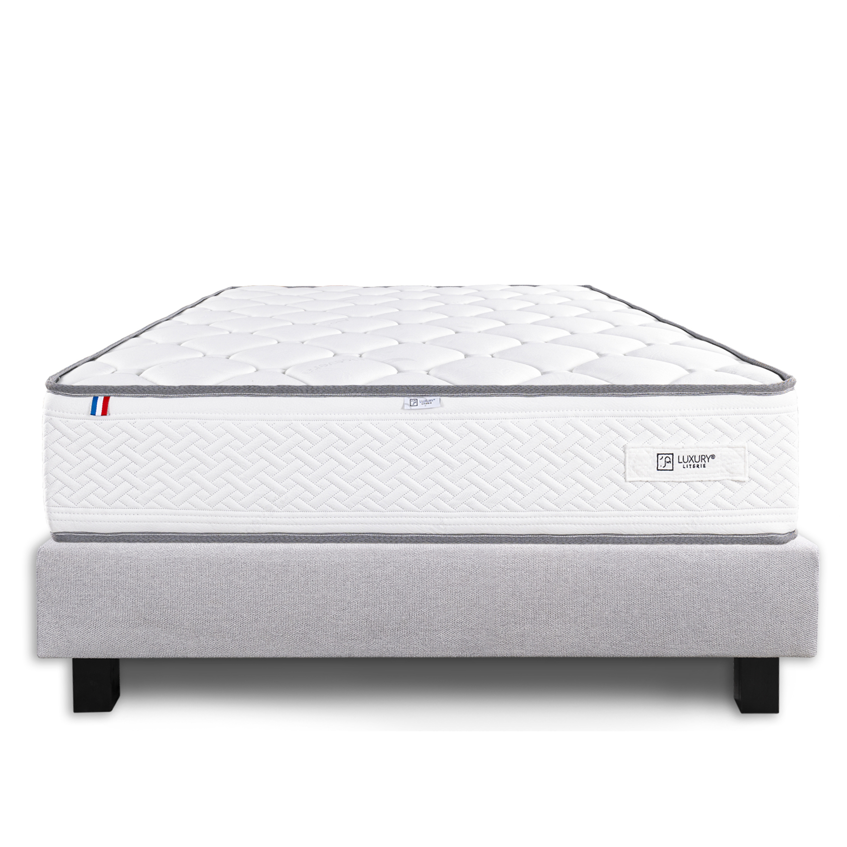 Ensemble matelas mousse 20 cm et sommier gris