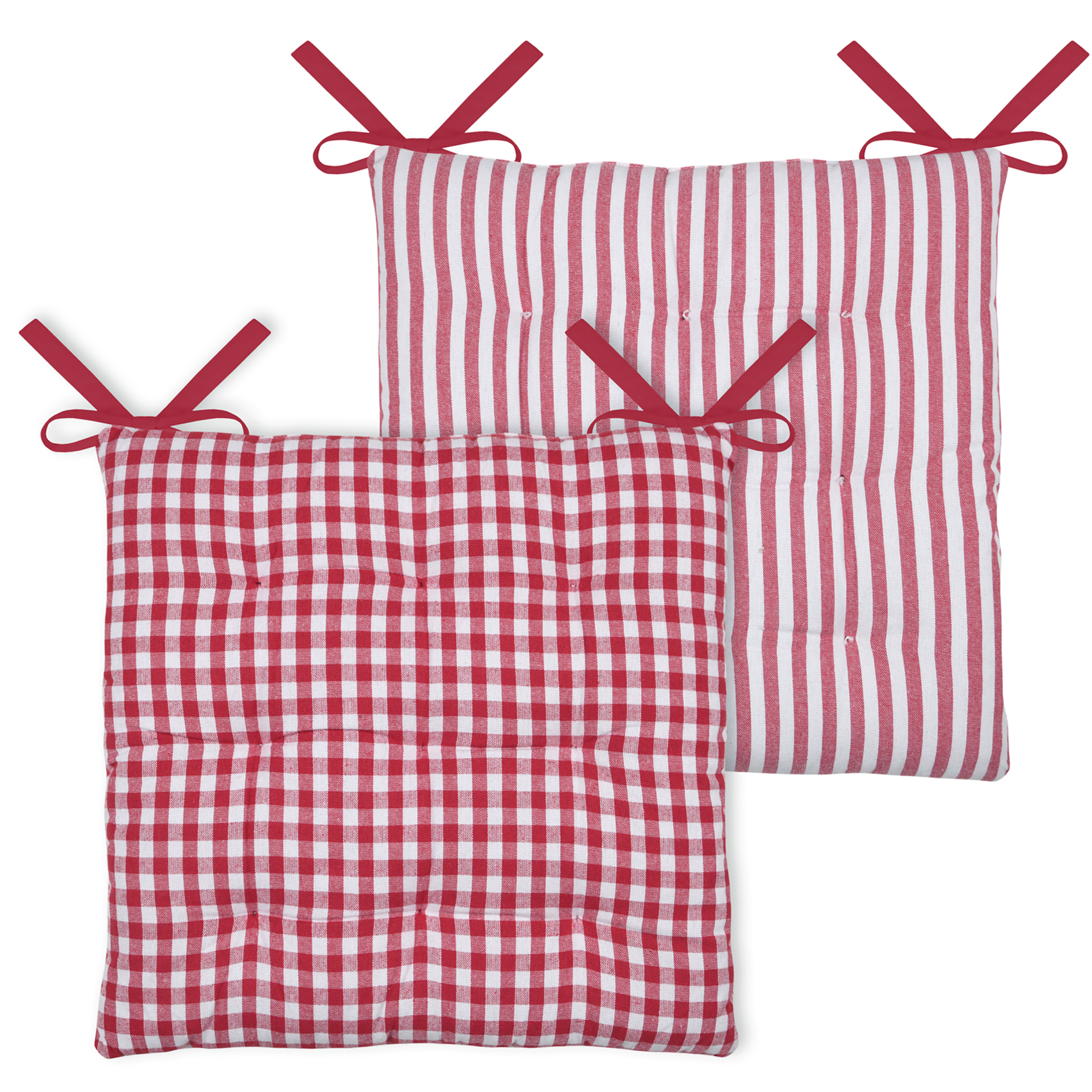 Galette de chaise double face à 9 points en polycoton — vue 4