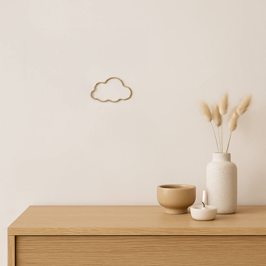 Déco murale nuage fil laiton torsadé — vue 5