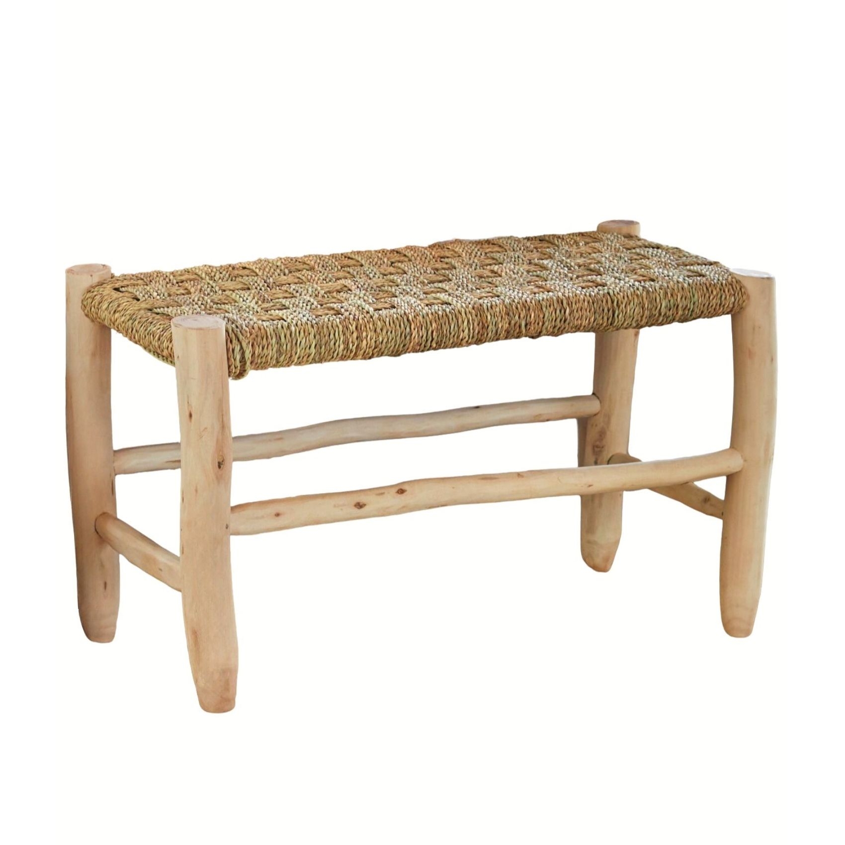 Banc Marocain Doum tressage damier — vue 6