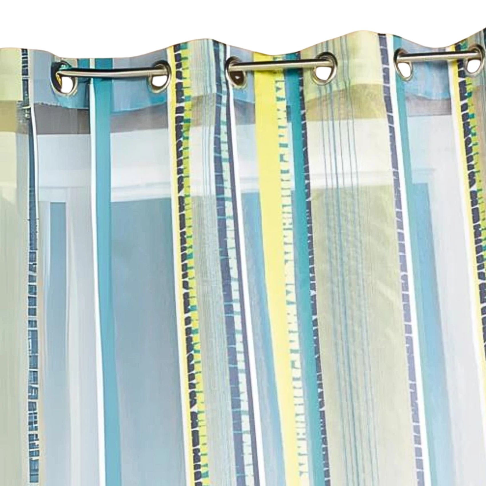 Voilage en organza jacquard à rayures verticales colorées — vue 3