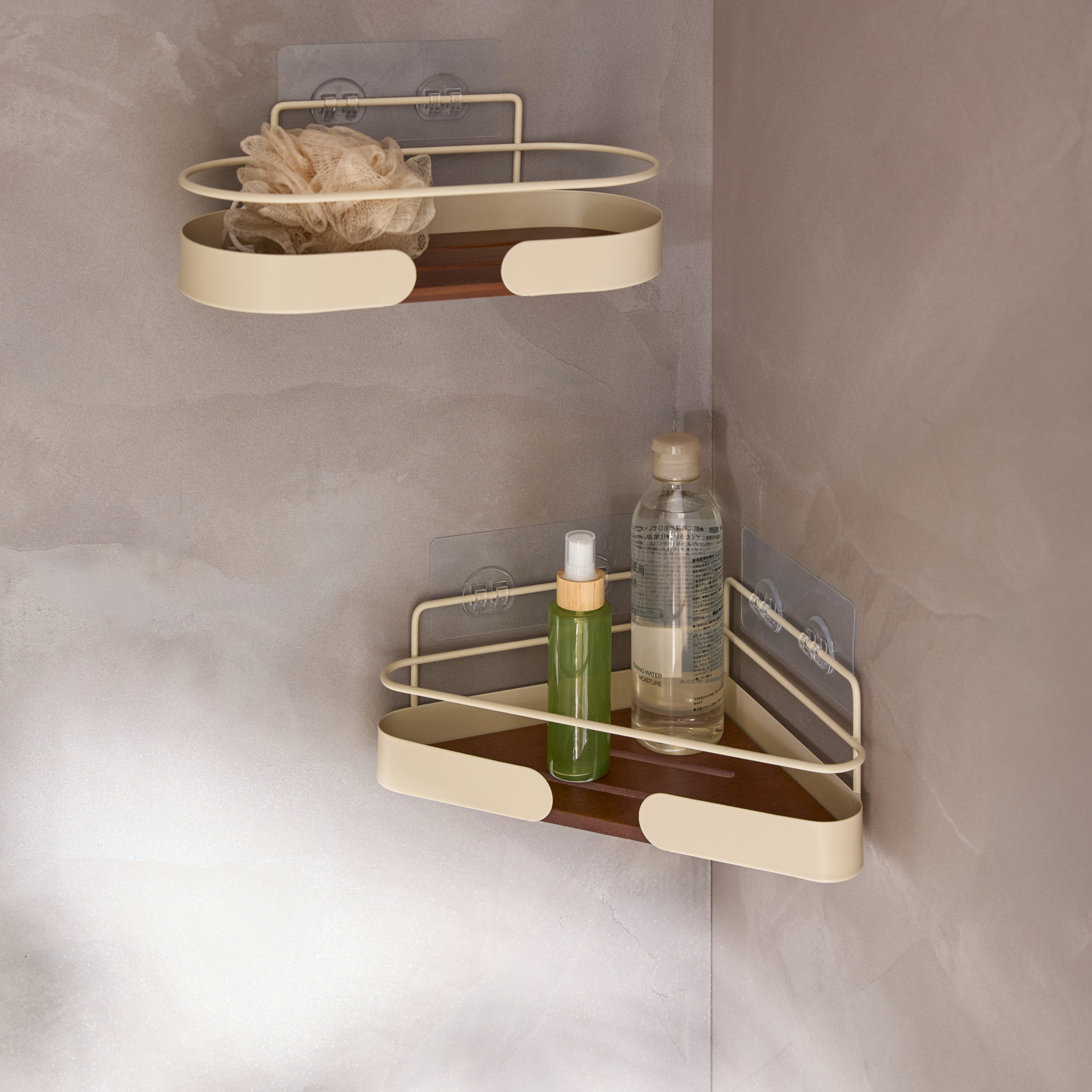 Etagère de douche rectangulaire à coller en acier — vue 4