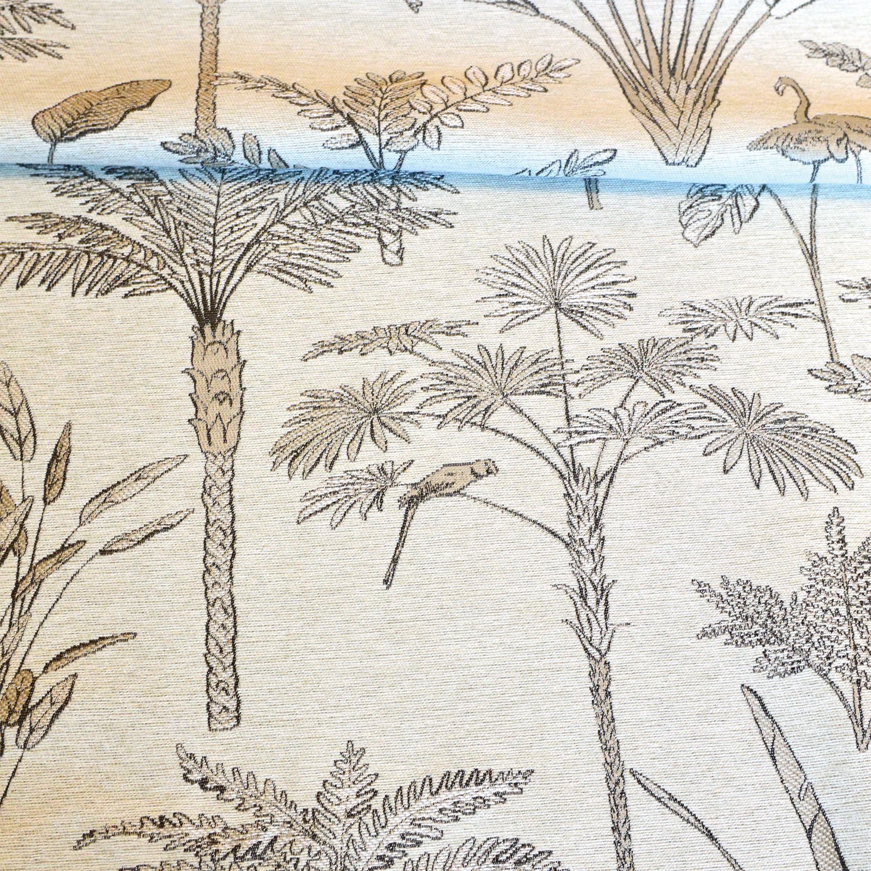 Tissu décoratif motifs végétaux et oiseaux — vue 3