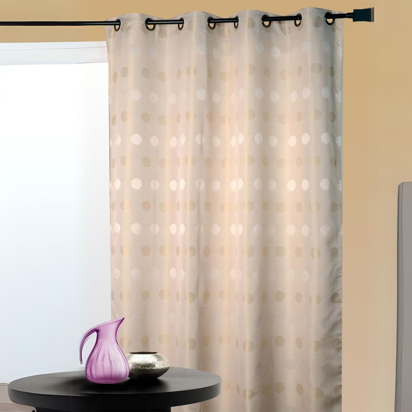 Rideau d'ameublement en jacquard pois bimbo — vue 4
