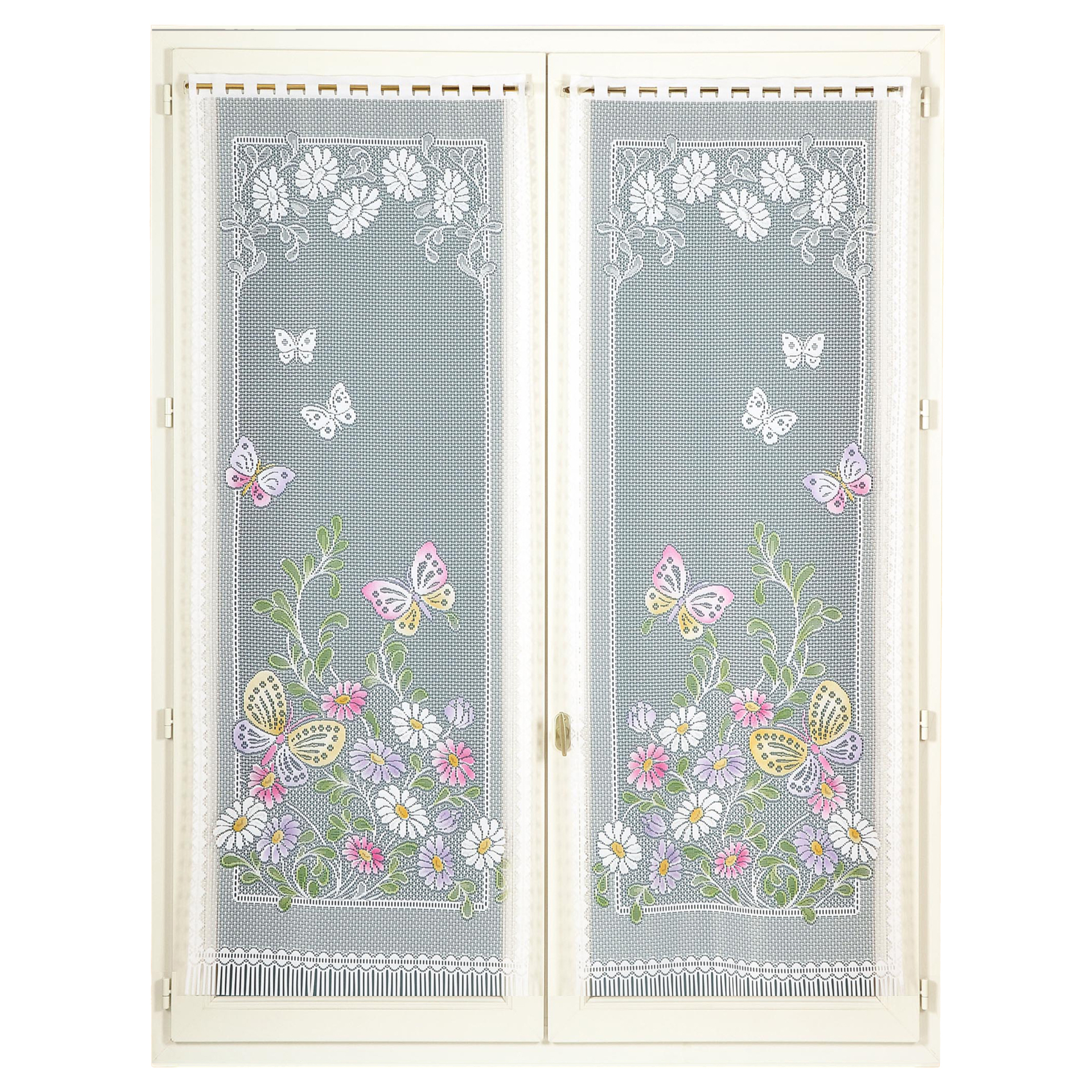 Paire de vitrages frangés et dentellés papillons — vue 5