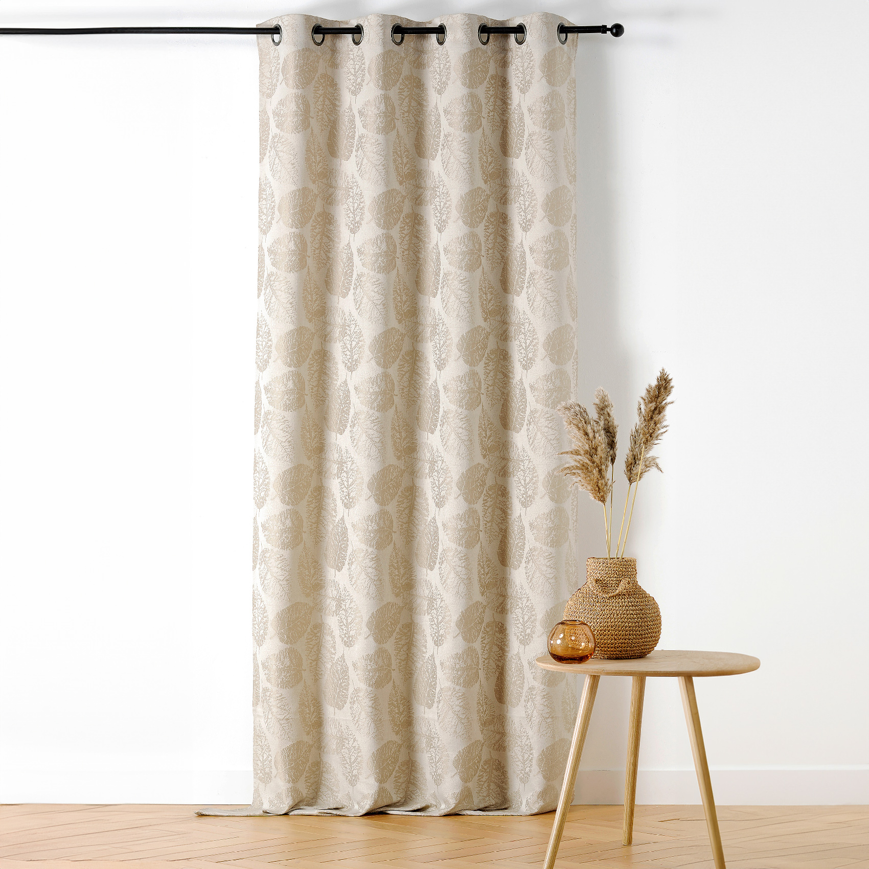 Rideau à Oeillets Motif Feuillage avec Relief — vue 5