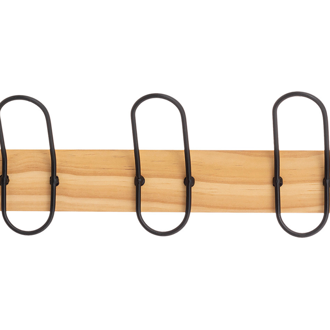 Patère en bois avec 6 attaches — vue 3