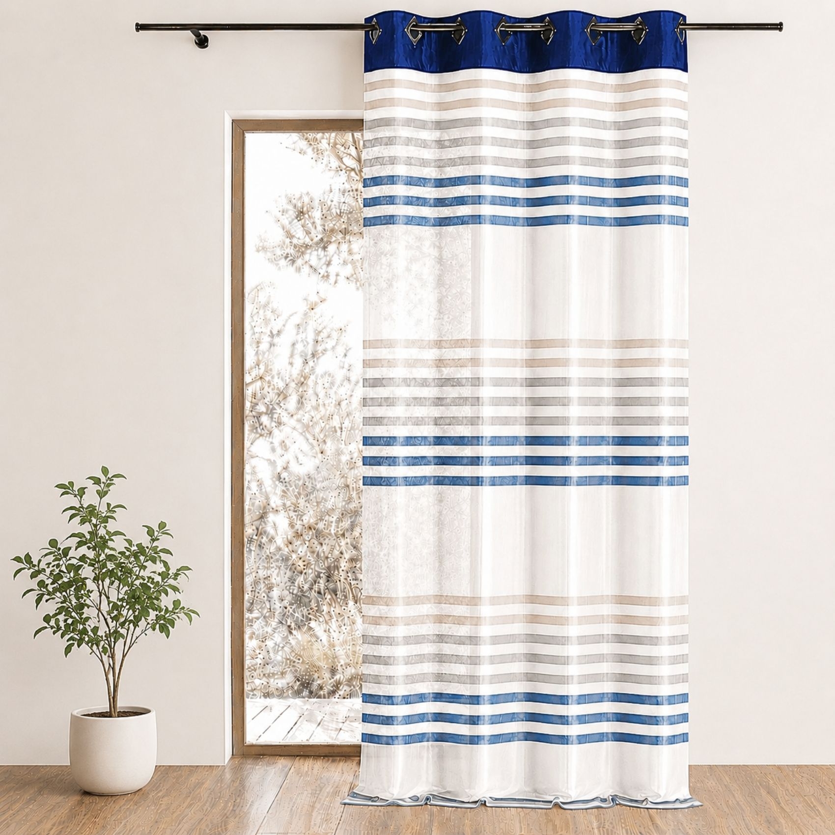 Voilage organza rayé et coloré — vue 5