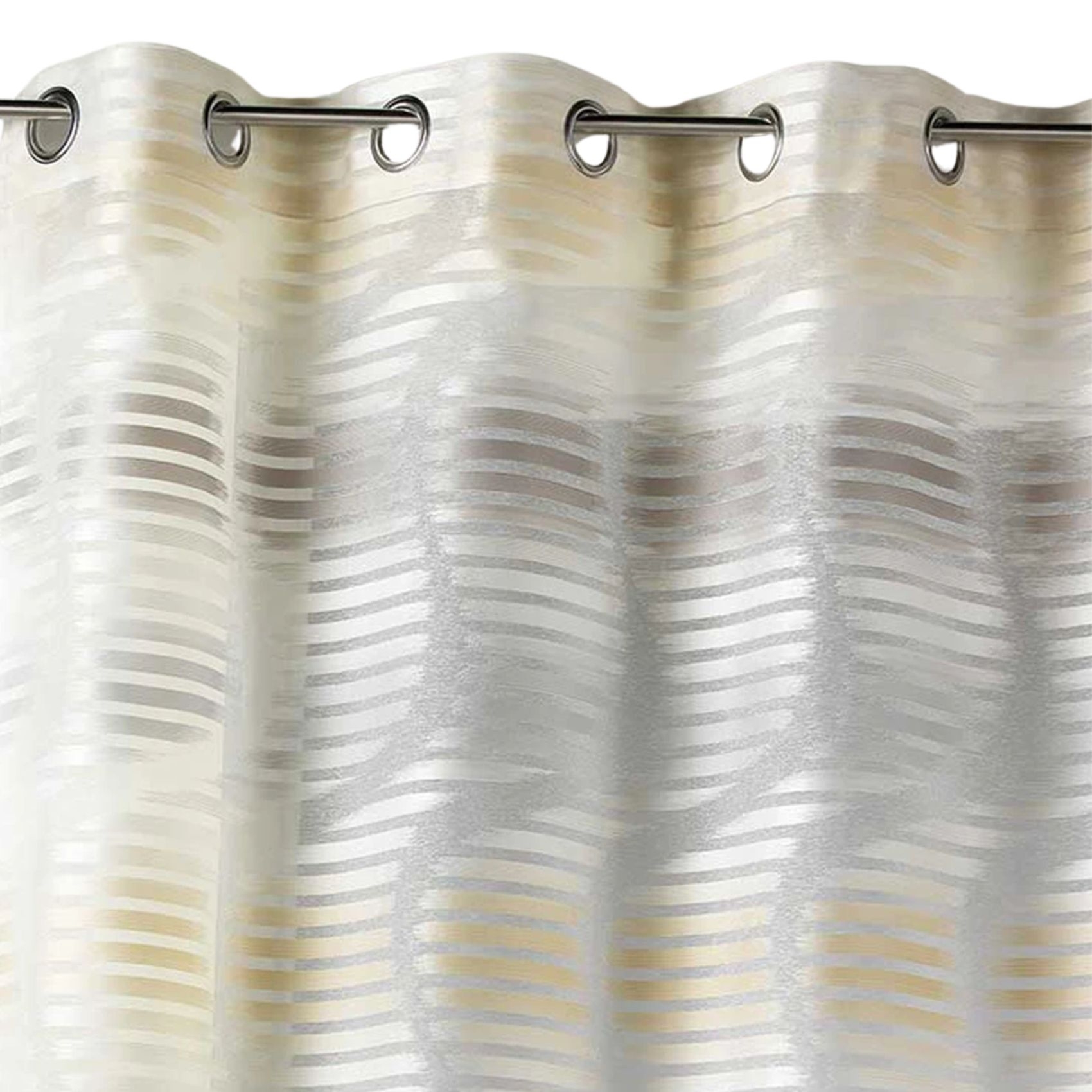 Voilage tamisant en jacquard à rayures verticales ondulées — vue 3