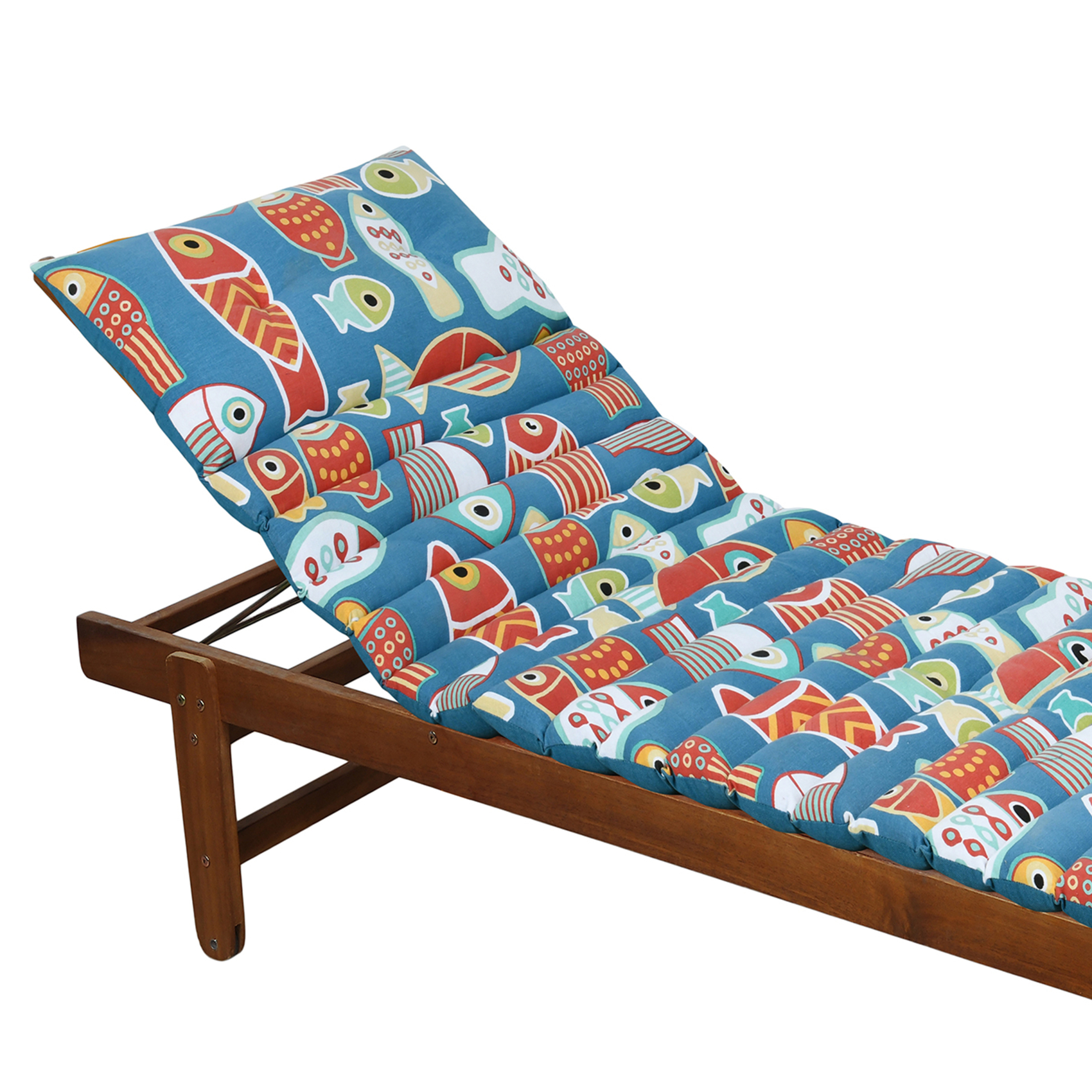 Matelas bain de soleil polycoton matelassé poissons — vue 3