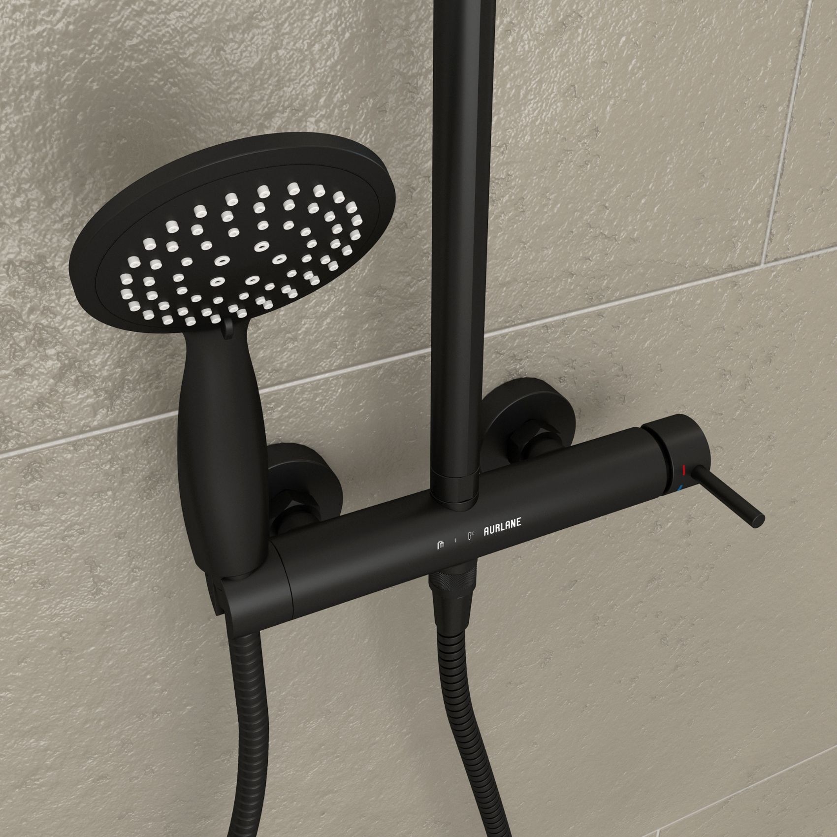 Colonne de douche mécanique noire — vue 4