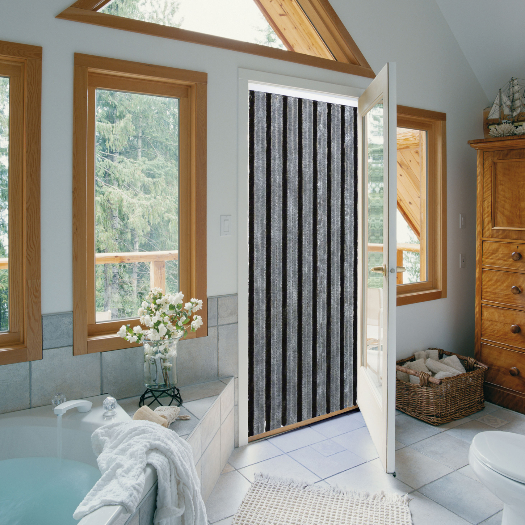 Rideau de porte en chenille bicolore — vue 4