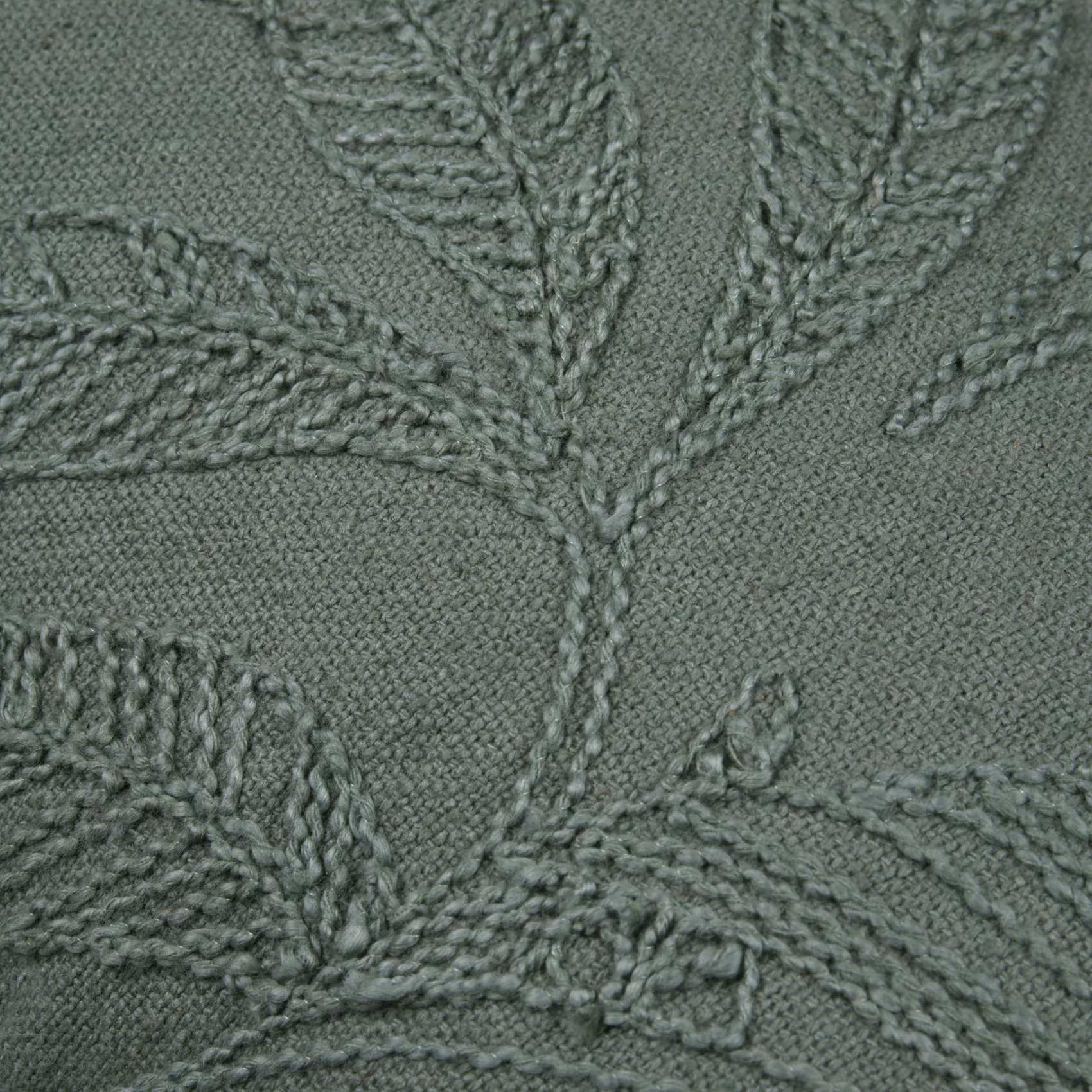 Coussin rectangulaire en coton à feuillage brodé — vue 3