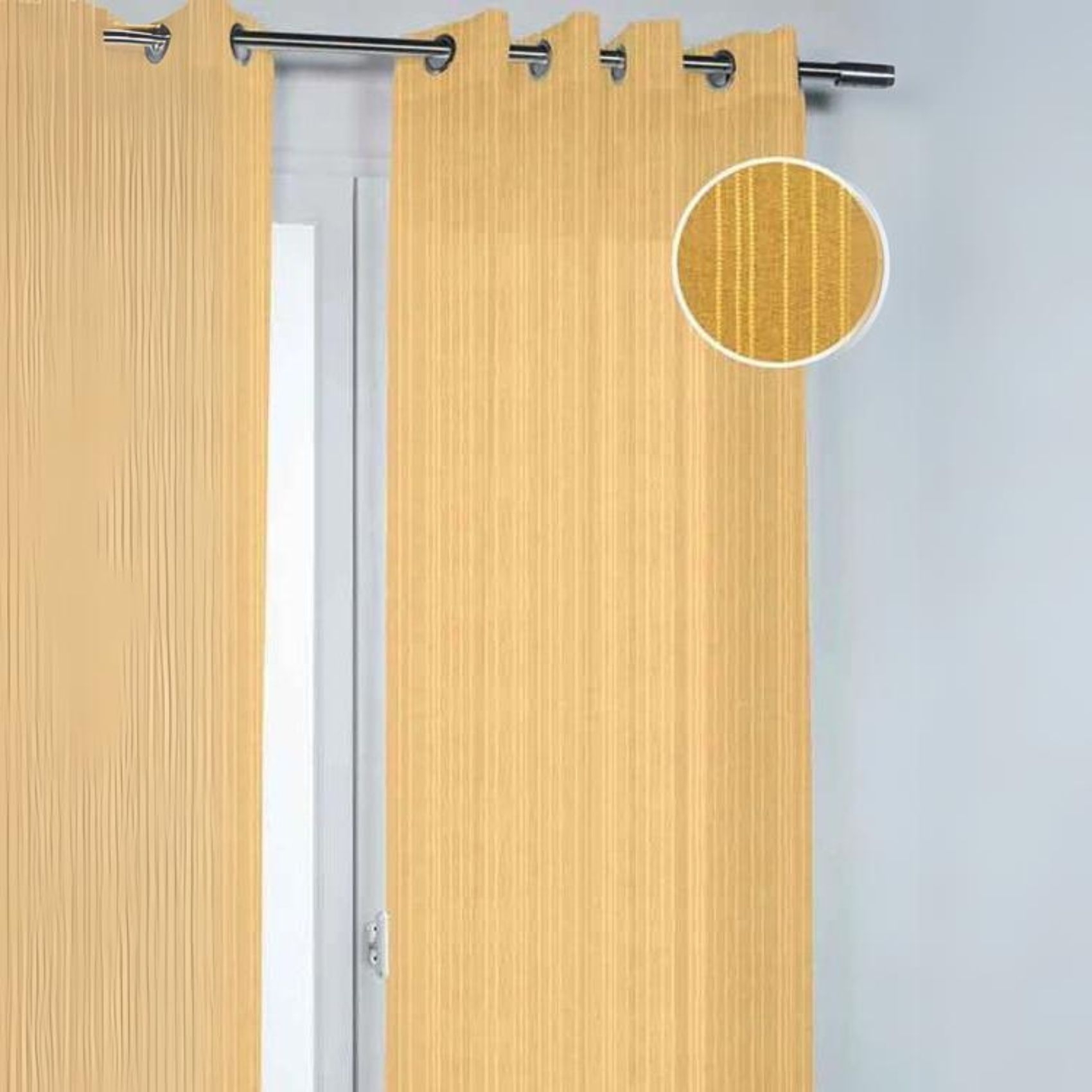 Voilage Uni Tissé de Fines Rayures