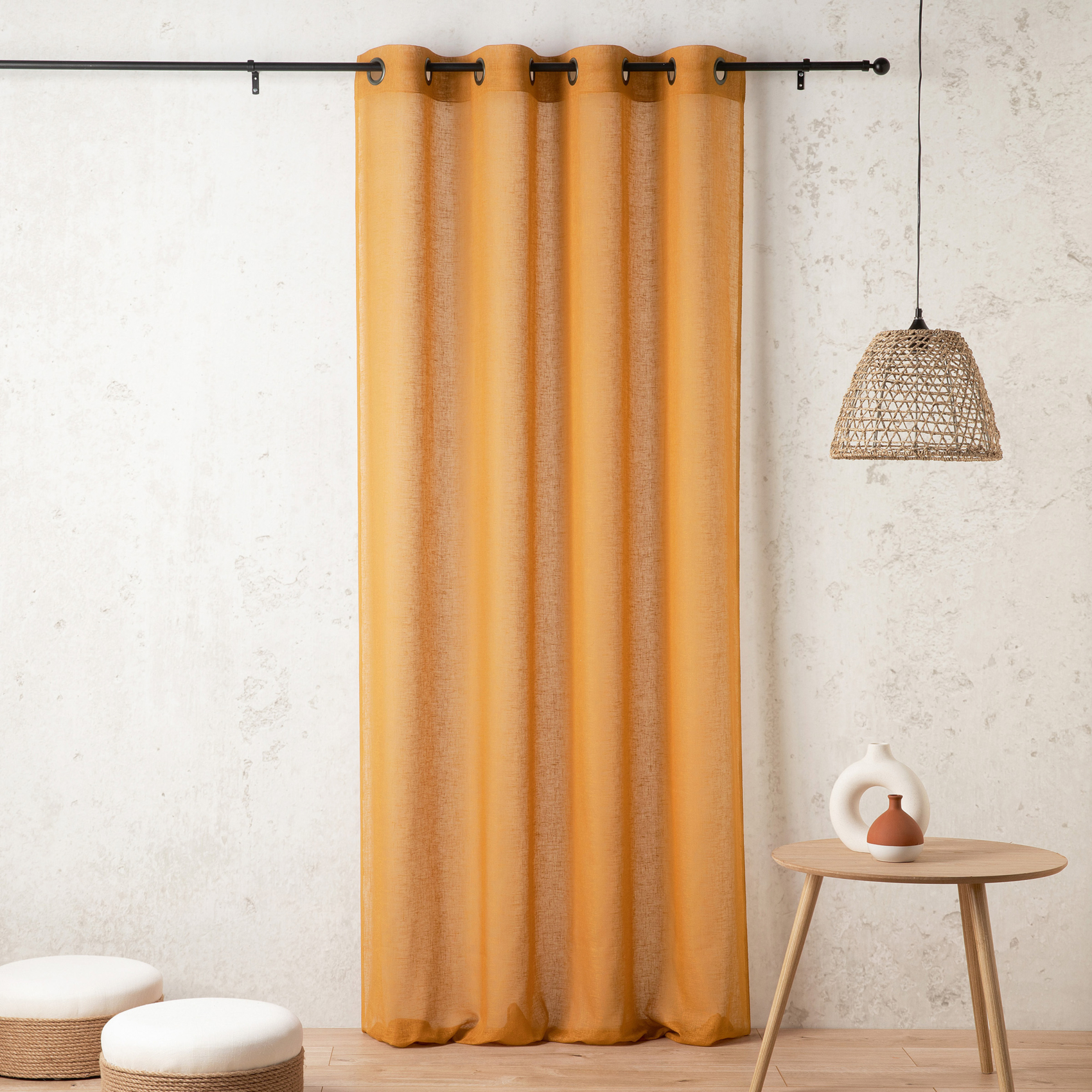 Voilage uni et tamisant en poly/lin — vue 6