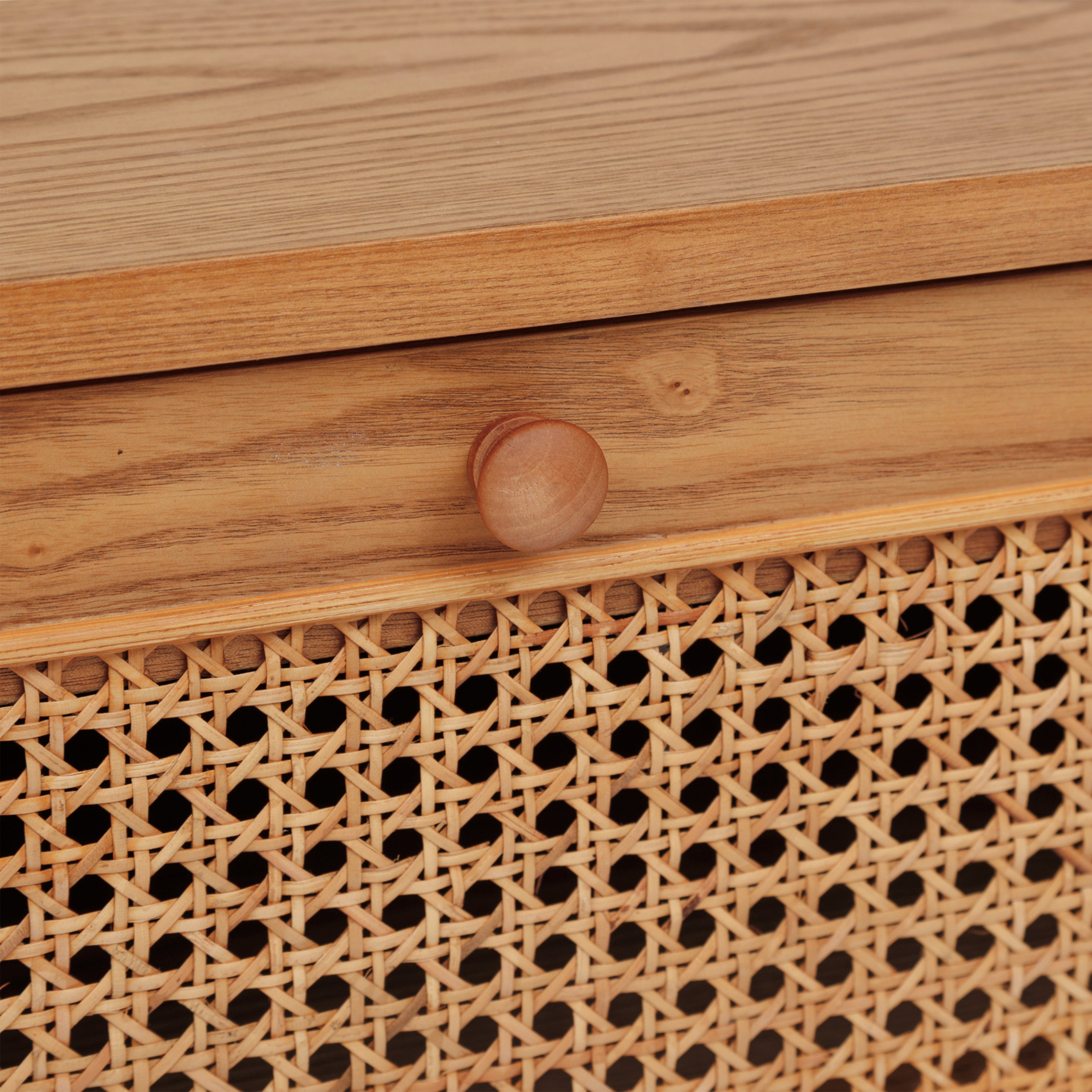 Commode 3 tiroirs en bois avec cannage ajouré — vue 6