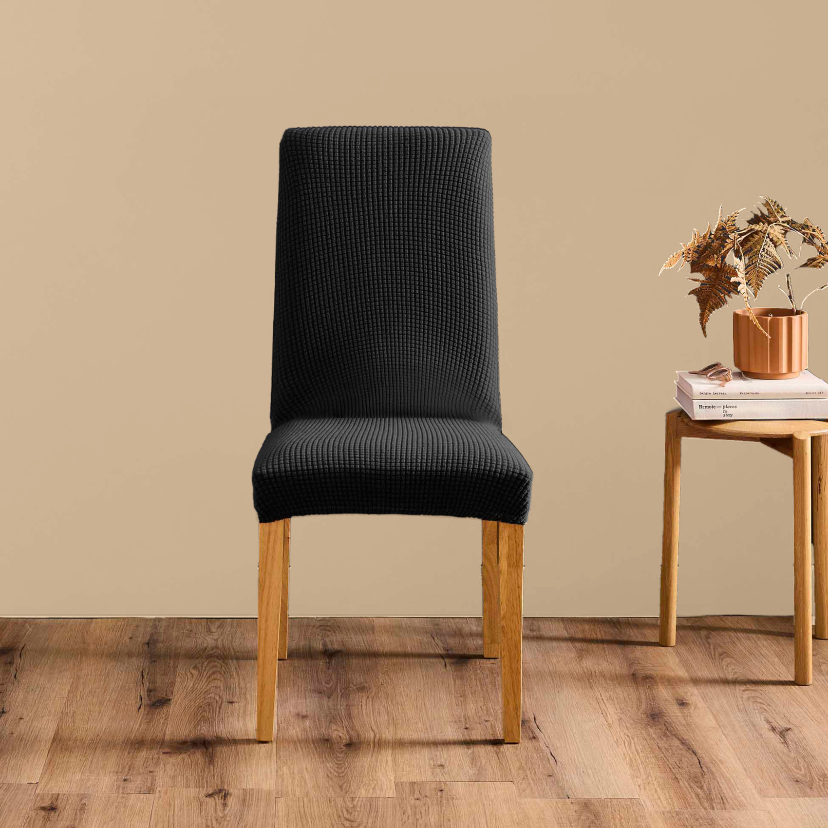 Housse de chaise extensible gaufrée pour assise 40 à 50 cm — vue 4