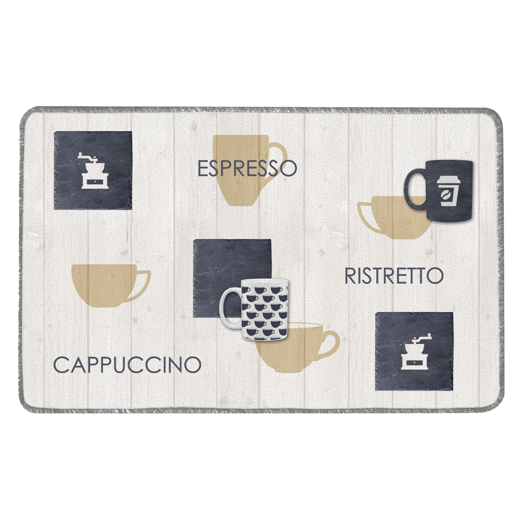 Tapis en polyamide motif grains de café