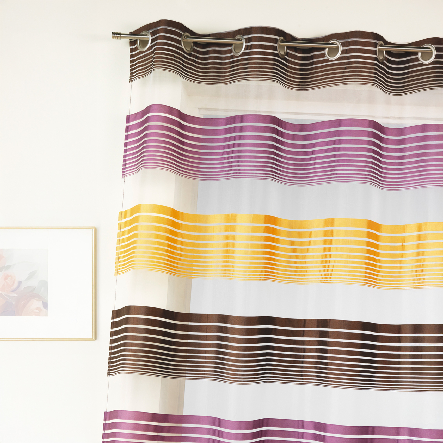 Voilage en organza à fines rayures horizontales — vue 4