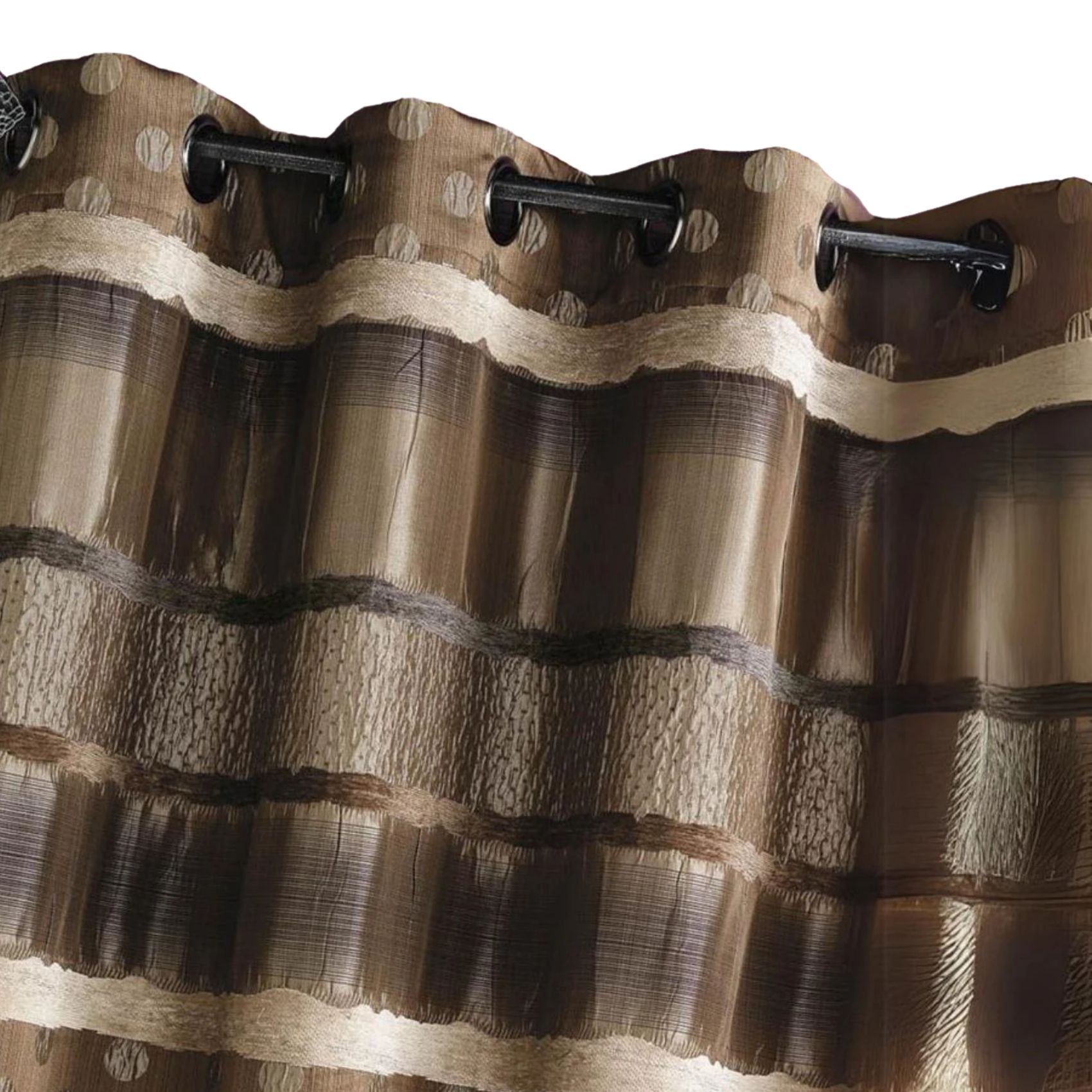 Rideau Jacquard Pois et Rayures — vue 3