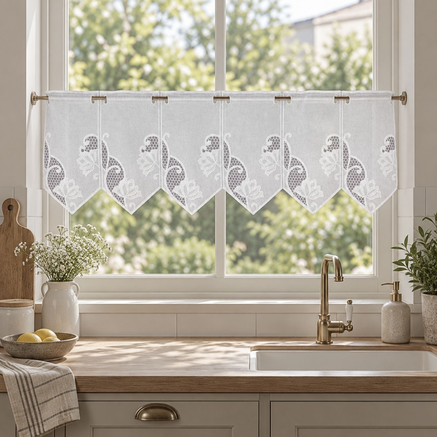 Brise bise brodé motif floral – bas à pointes droites — vue 3
