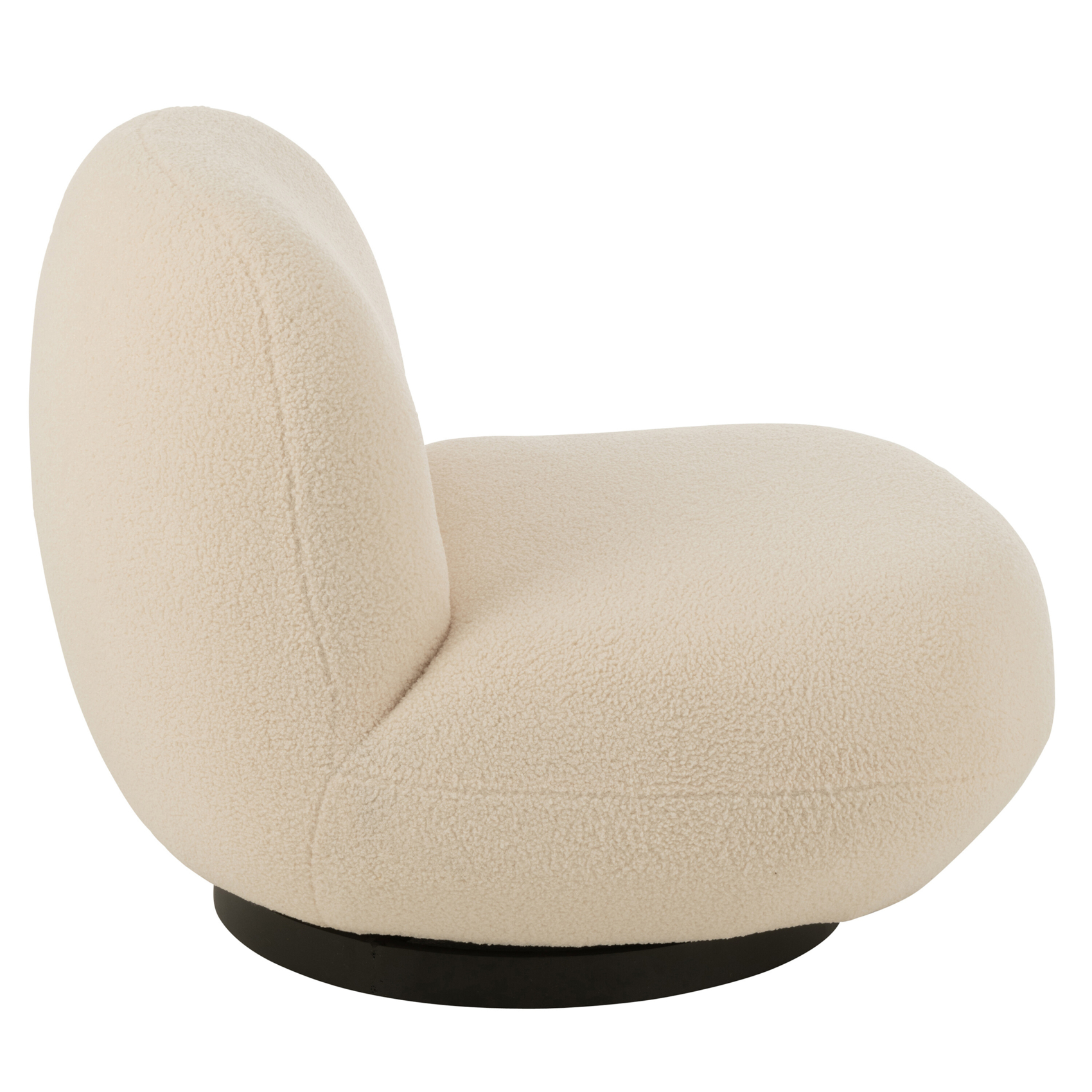 Fauteuil pivotant bois et mousse effet bouclette — vue 3