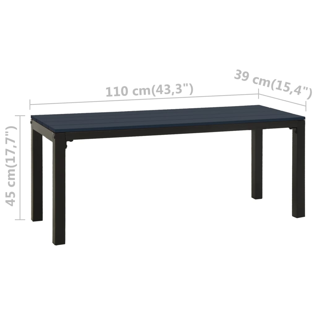 Banc de jardin acier — vue 3
