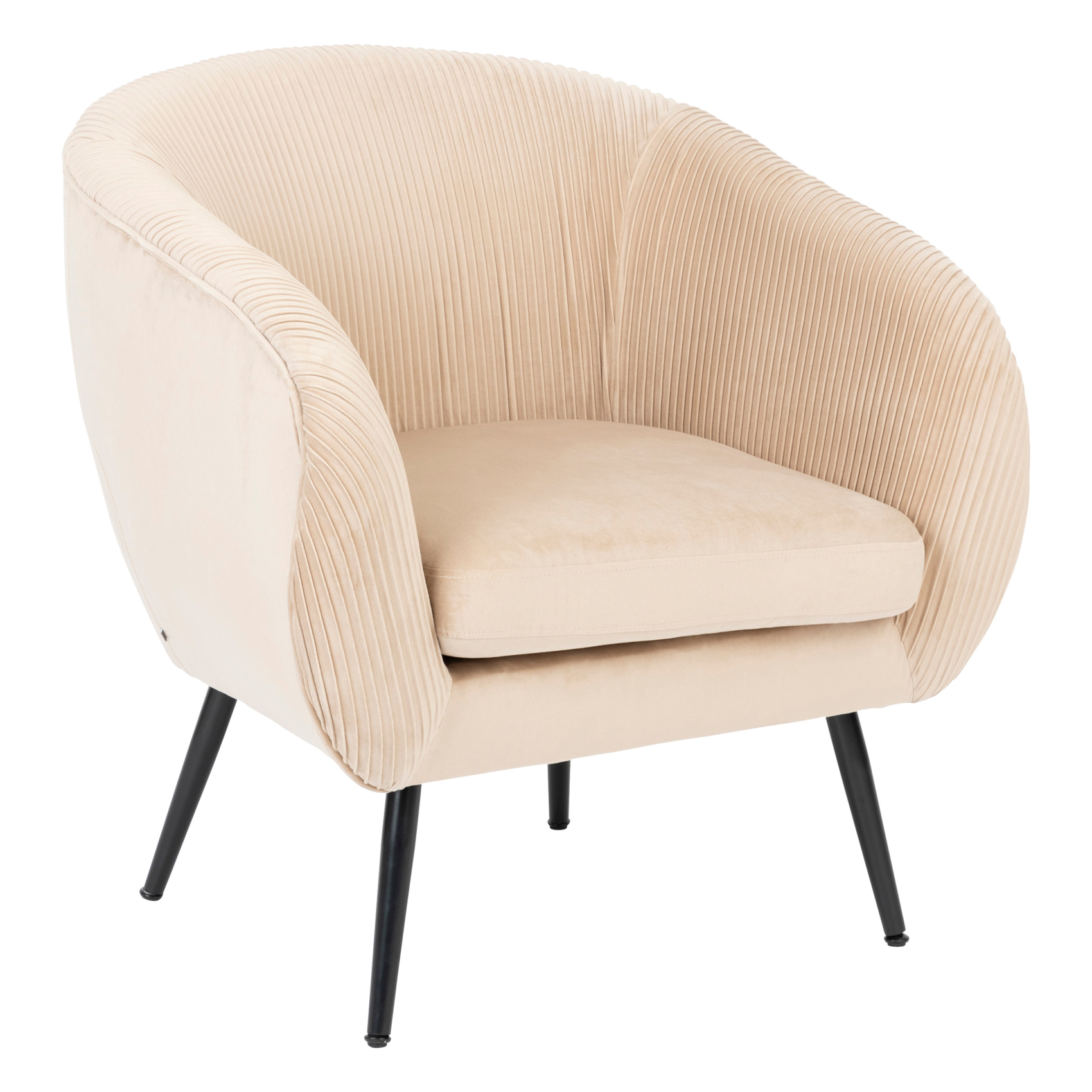 Fauteuil en velours côtelé avec dossier enveloppant