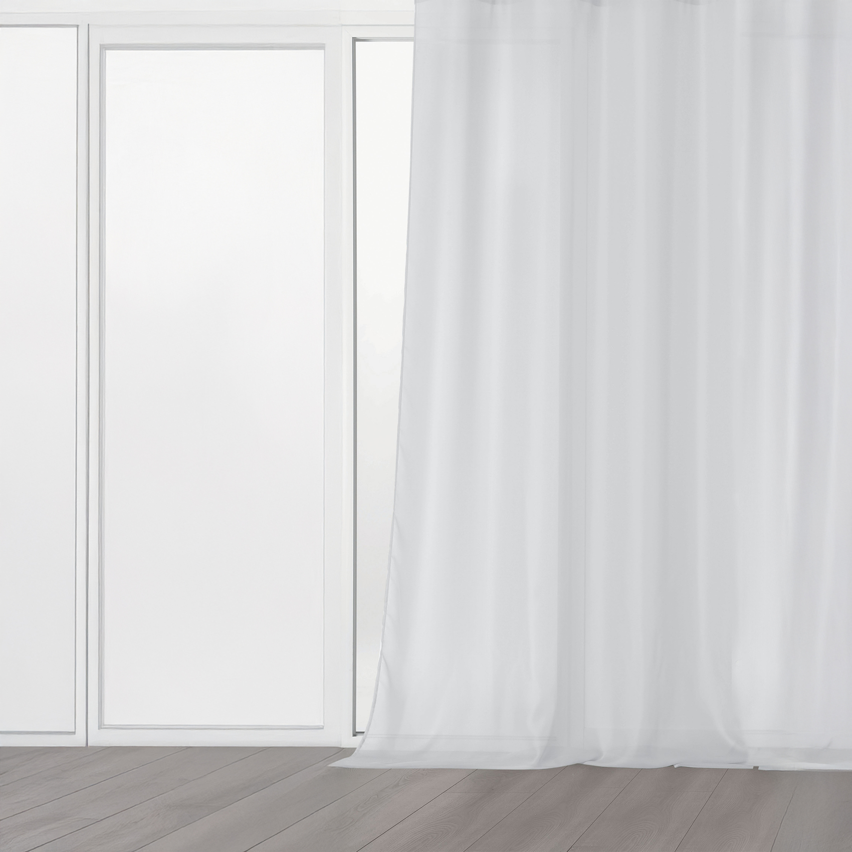 Voilage uni et transparent à galon fronceur