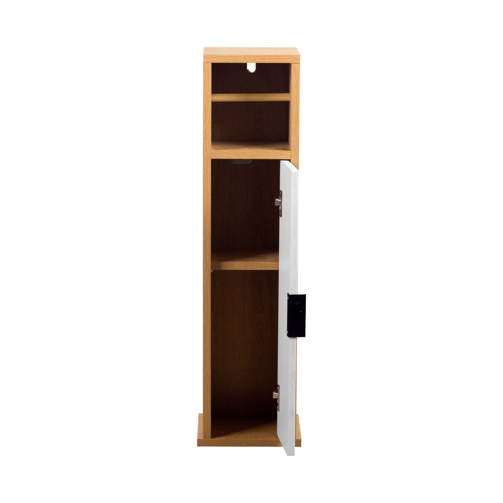 Meuble dérouleur papier WC avec rangement et porte rainurée — vue 5