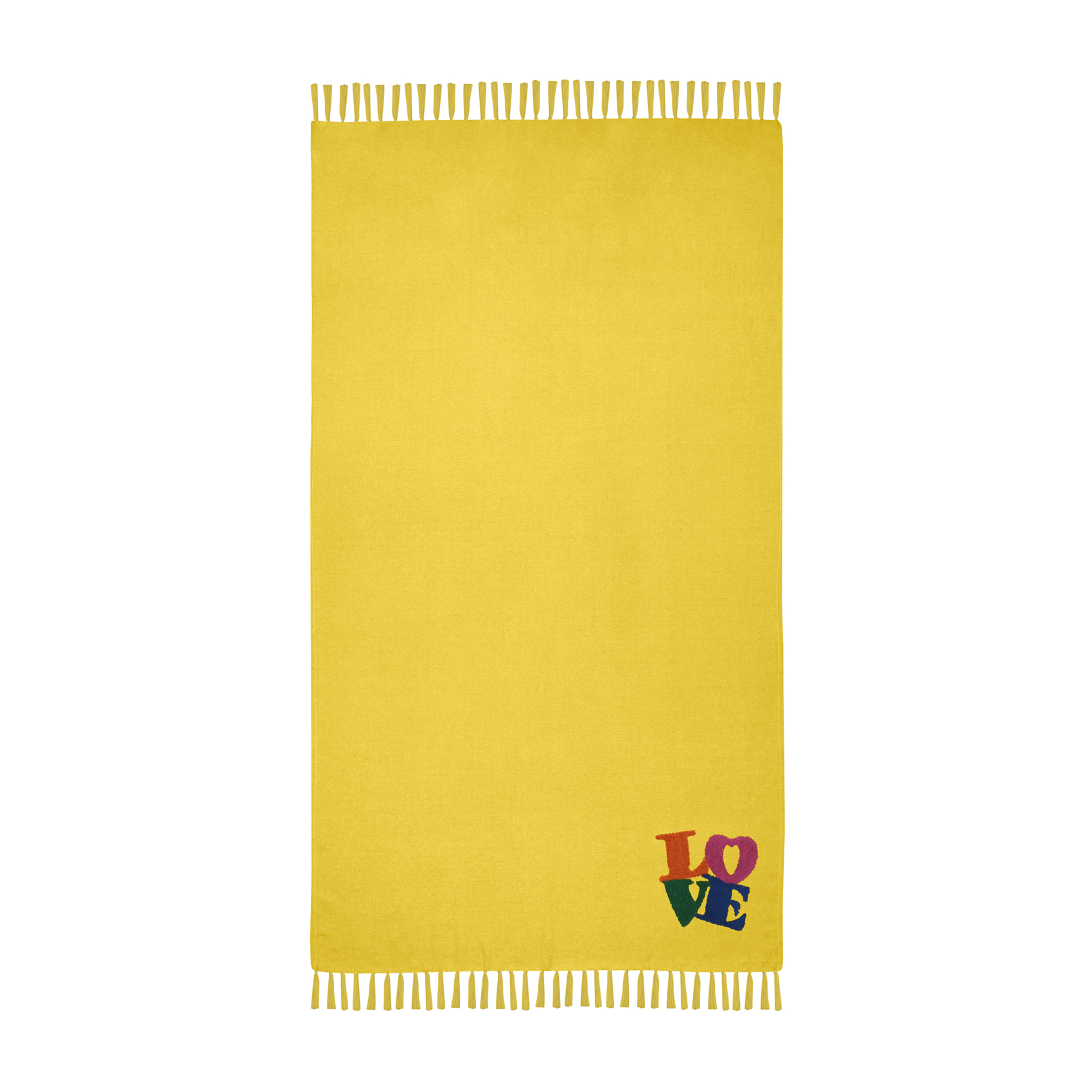 Fouta polycoton avec franges et broderie LOVE — vue 3