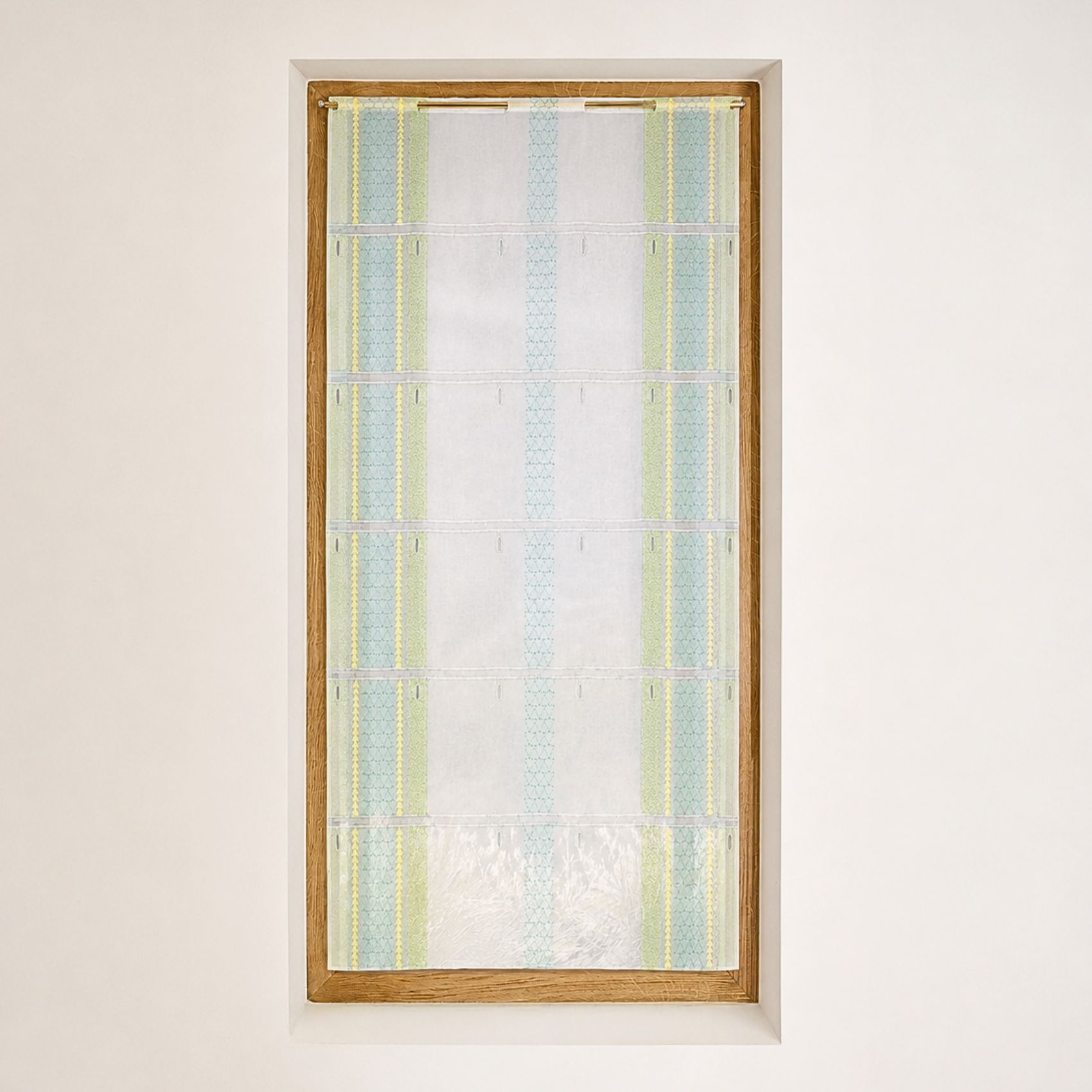 Modulable droit en étamine à motifs géométriques