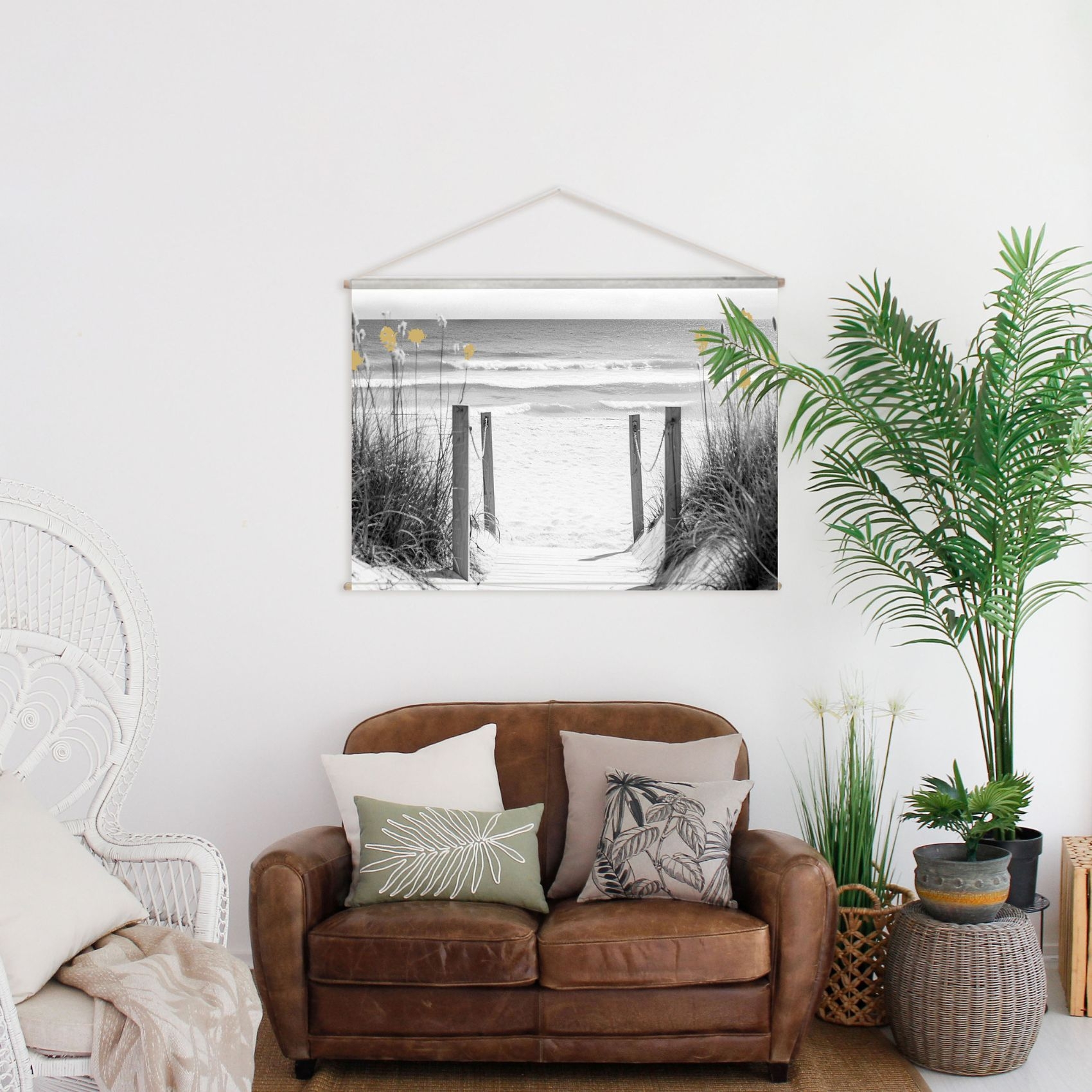 Toile de décoration murale dorée à motif mer — vue 3