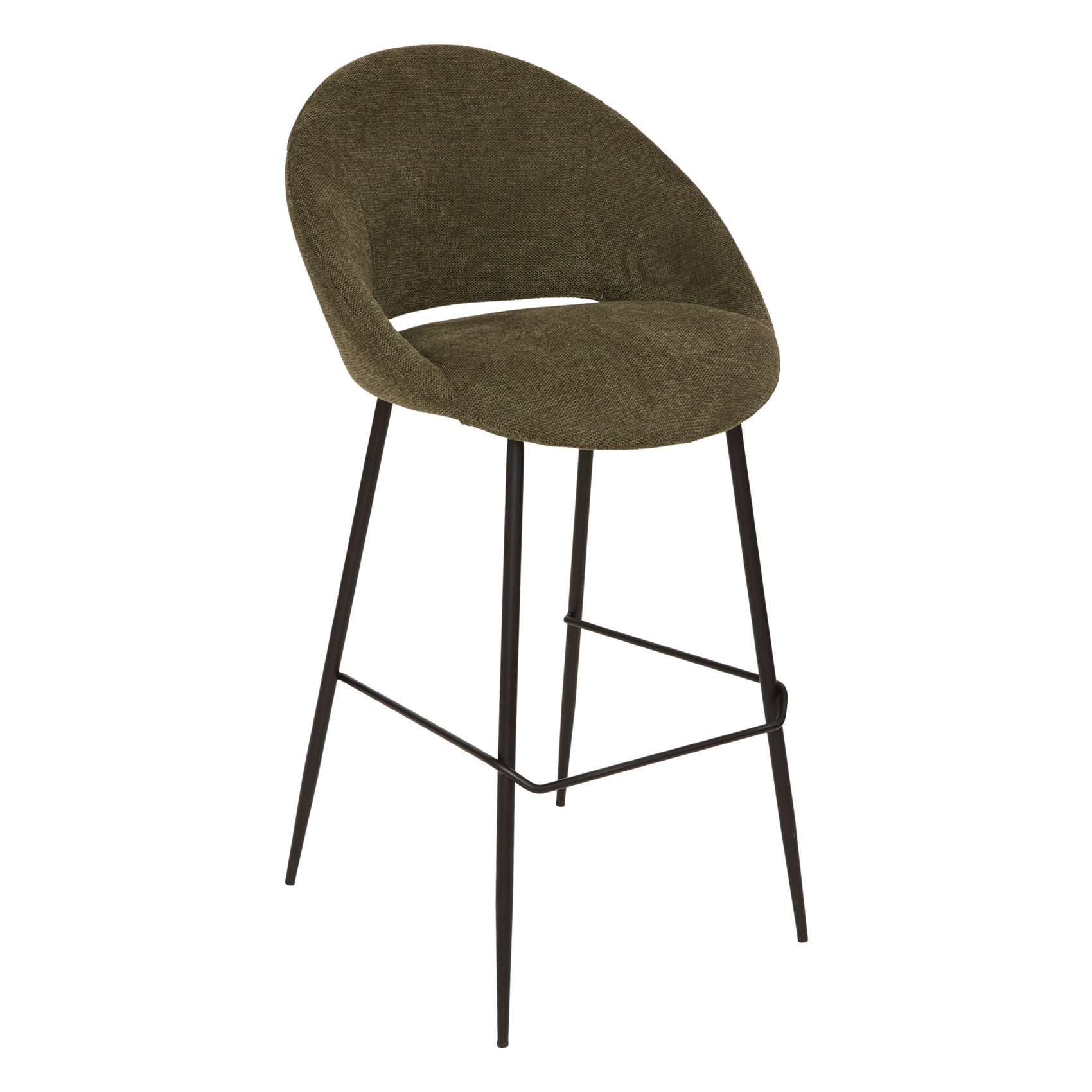 Lot de 2 tabourets de bar haut en tissu rembourré