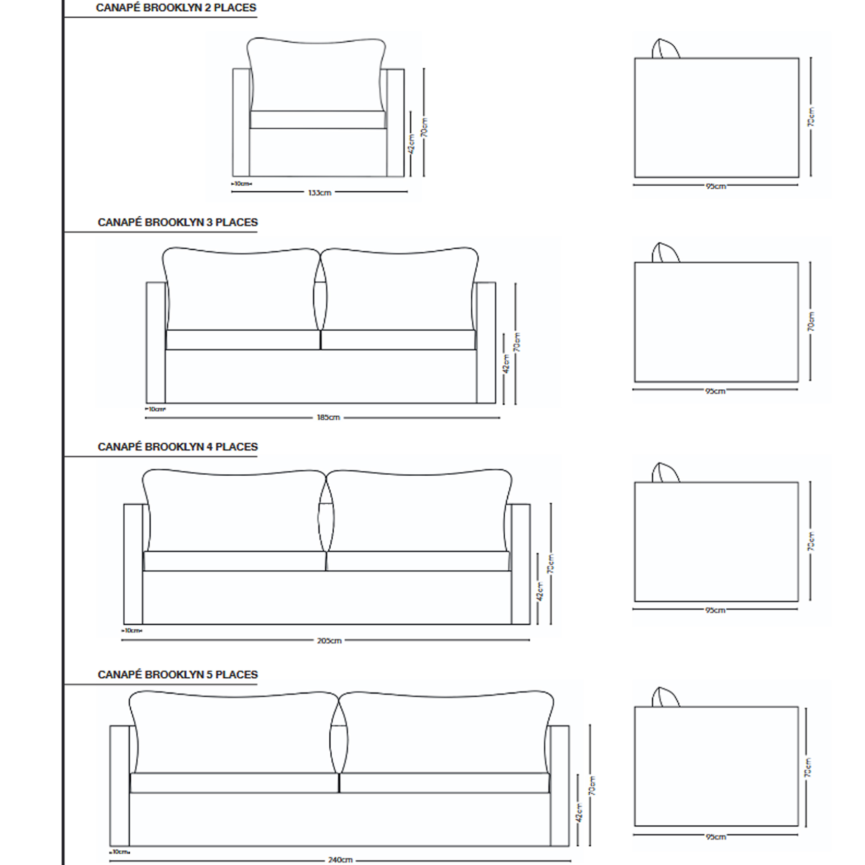 Canapé Bouclette Brooklyn Haomy — vue 3