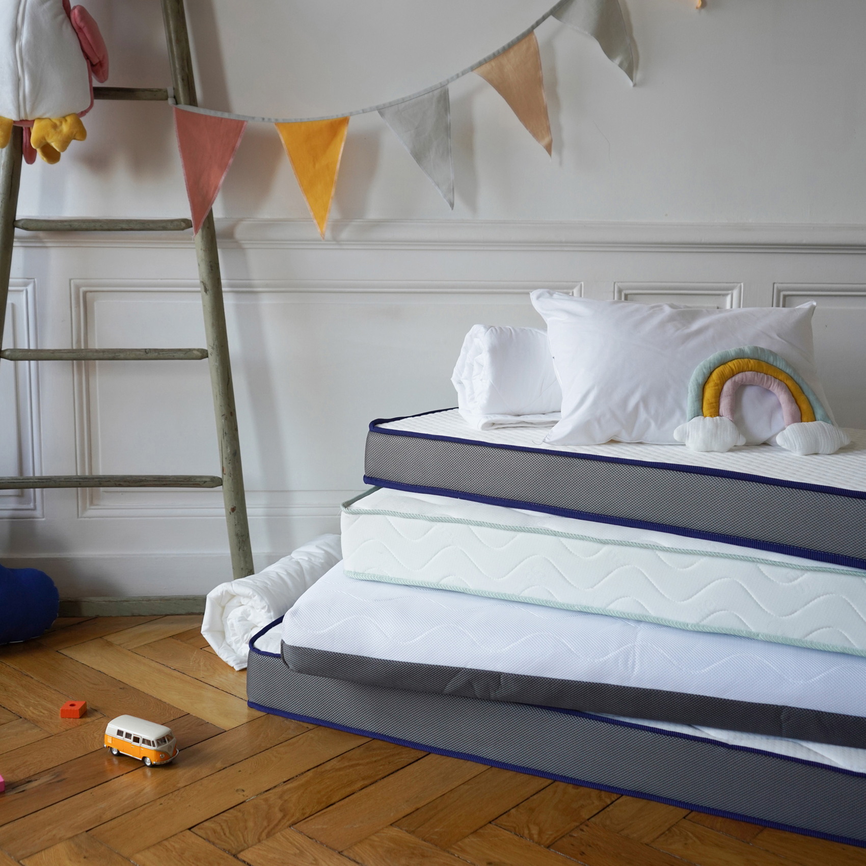 Matelas bébé face été / face hiver en coton bio soutien ferme — vue 5