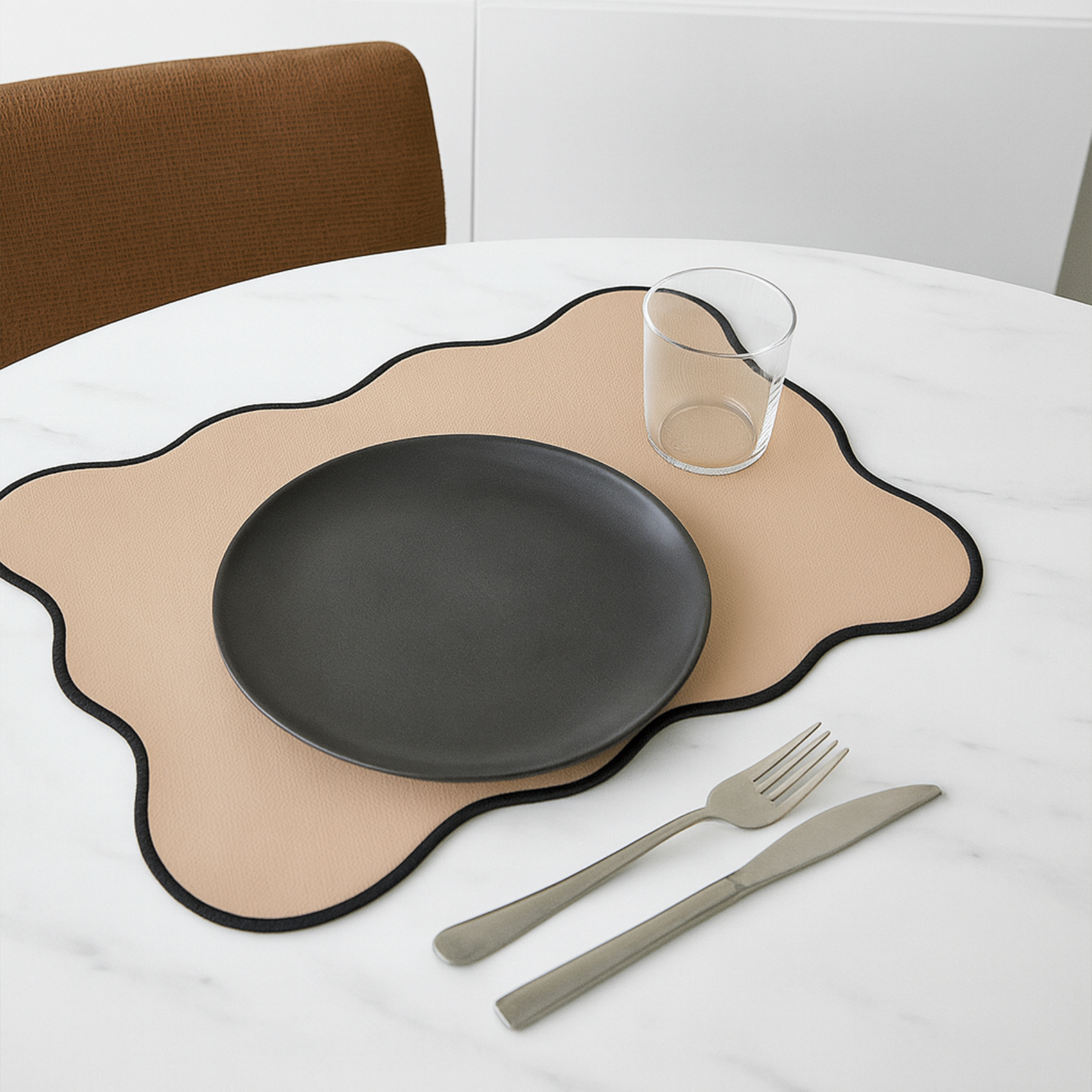 Set de table rectangulaire unis et bords ondulés — vue 4