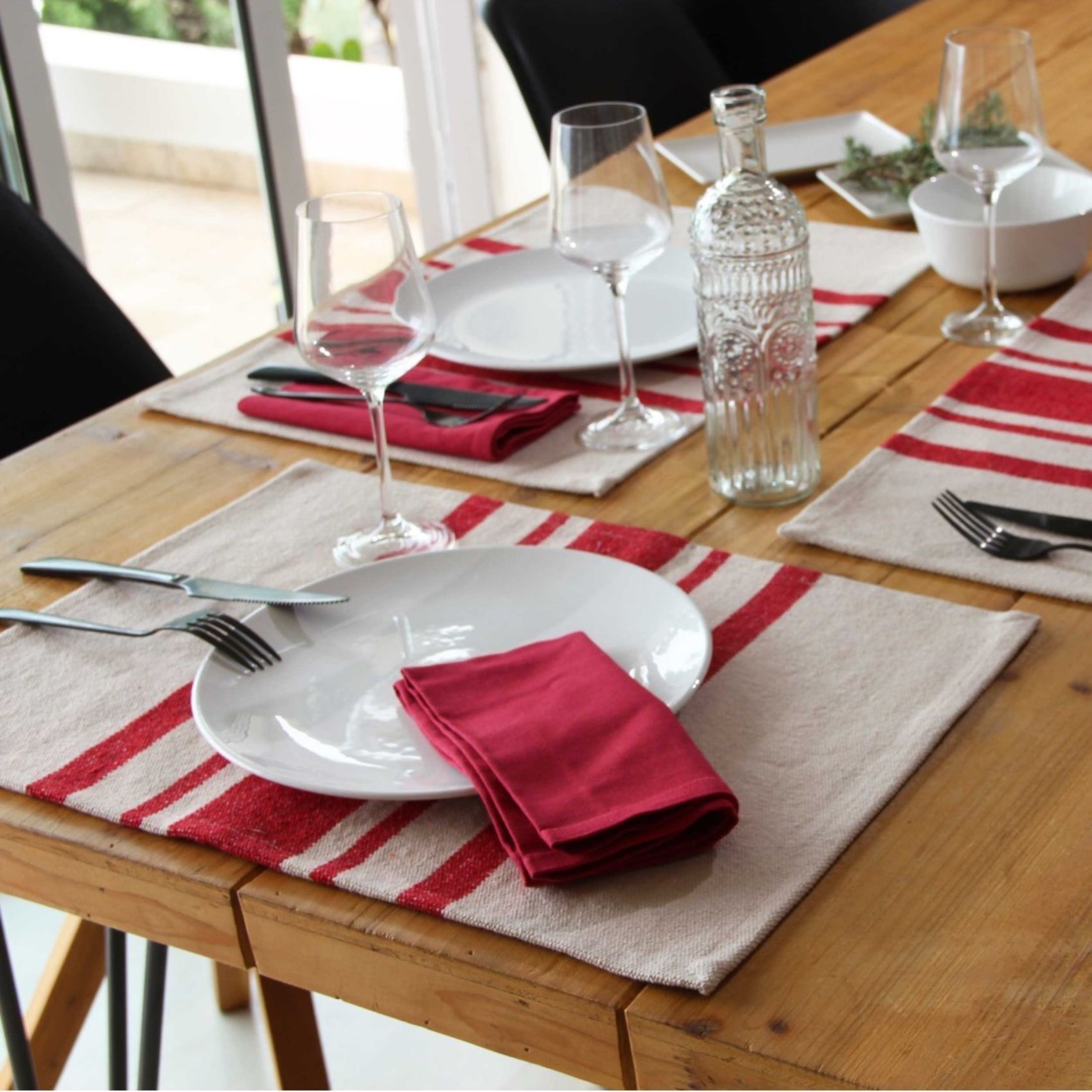 Lot de 4 Sets de table coton épais Rustique — vue 4