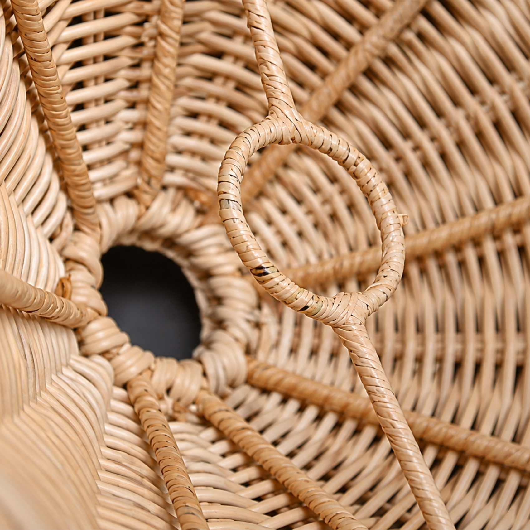 Lustre rotin tressé parasol — vue 3