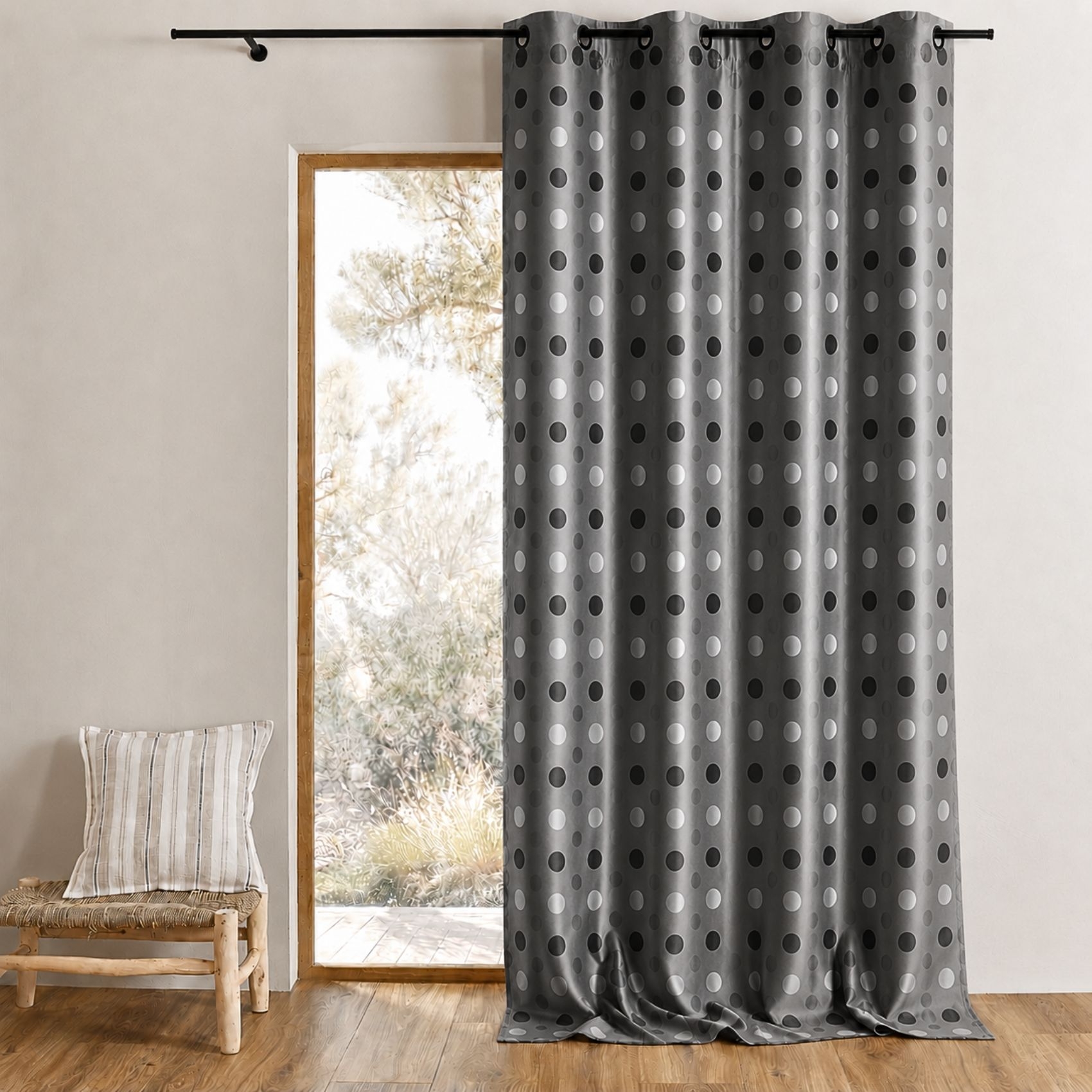 Rideau d'ameublement en jacquard pois bimbo — vue 5