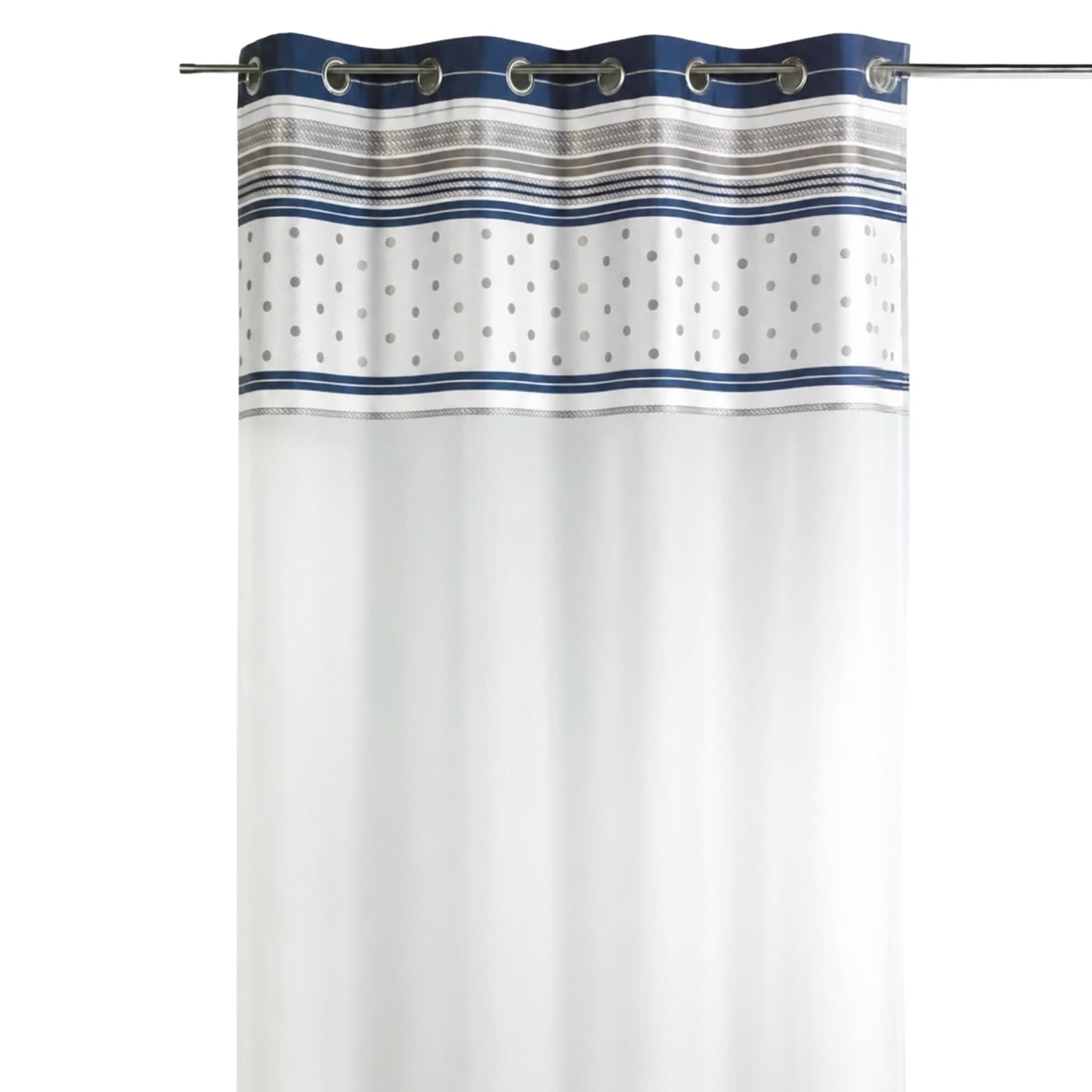 Voilage jacquard avec parement à rayures horizontales — vue 4