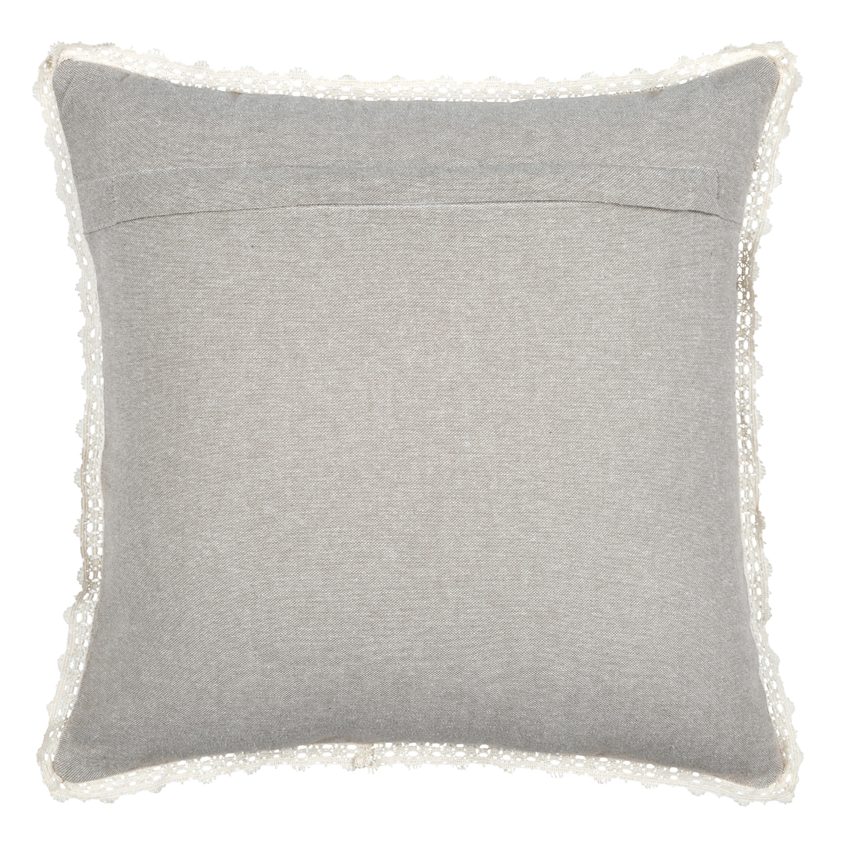 Coussin décoratif 100% coton finition dentelle — vue 3