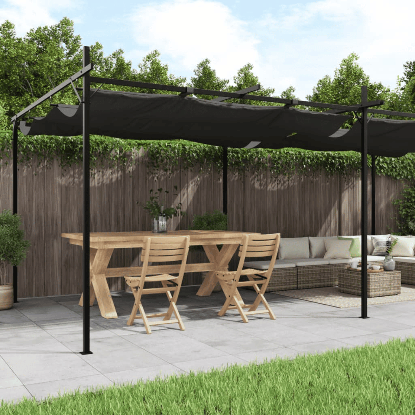 Pergola avec toit rétractable — vue 4